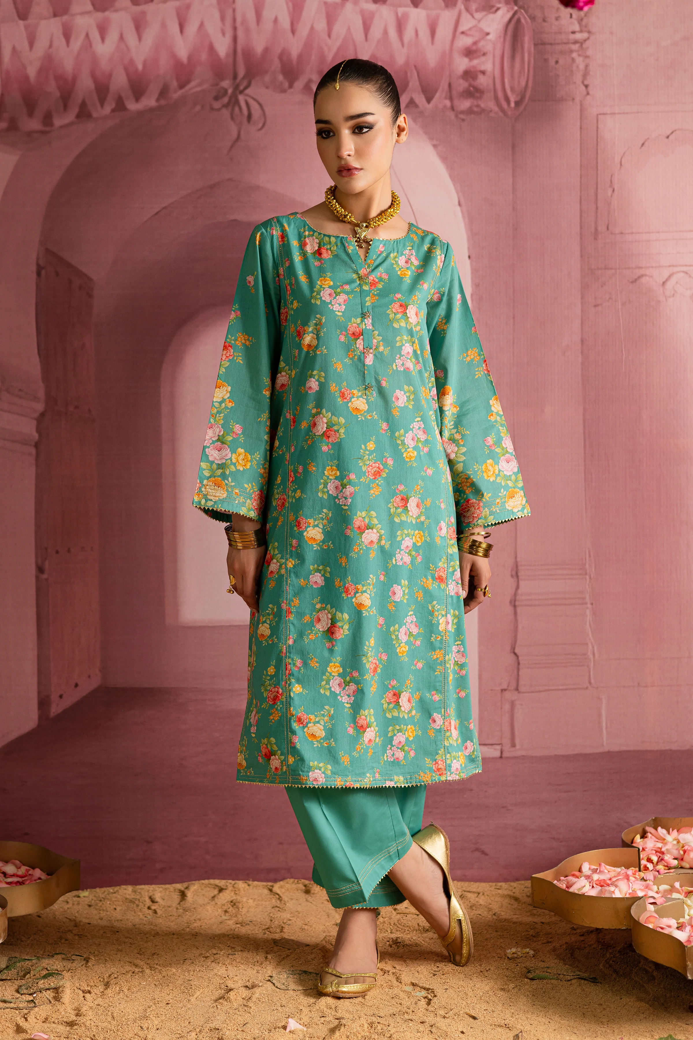 Aquamarine 2Pc - Printed Lawn Dress - Image 4