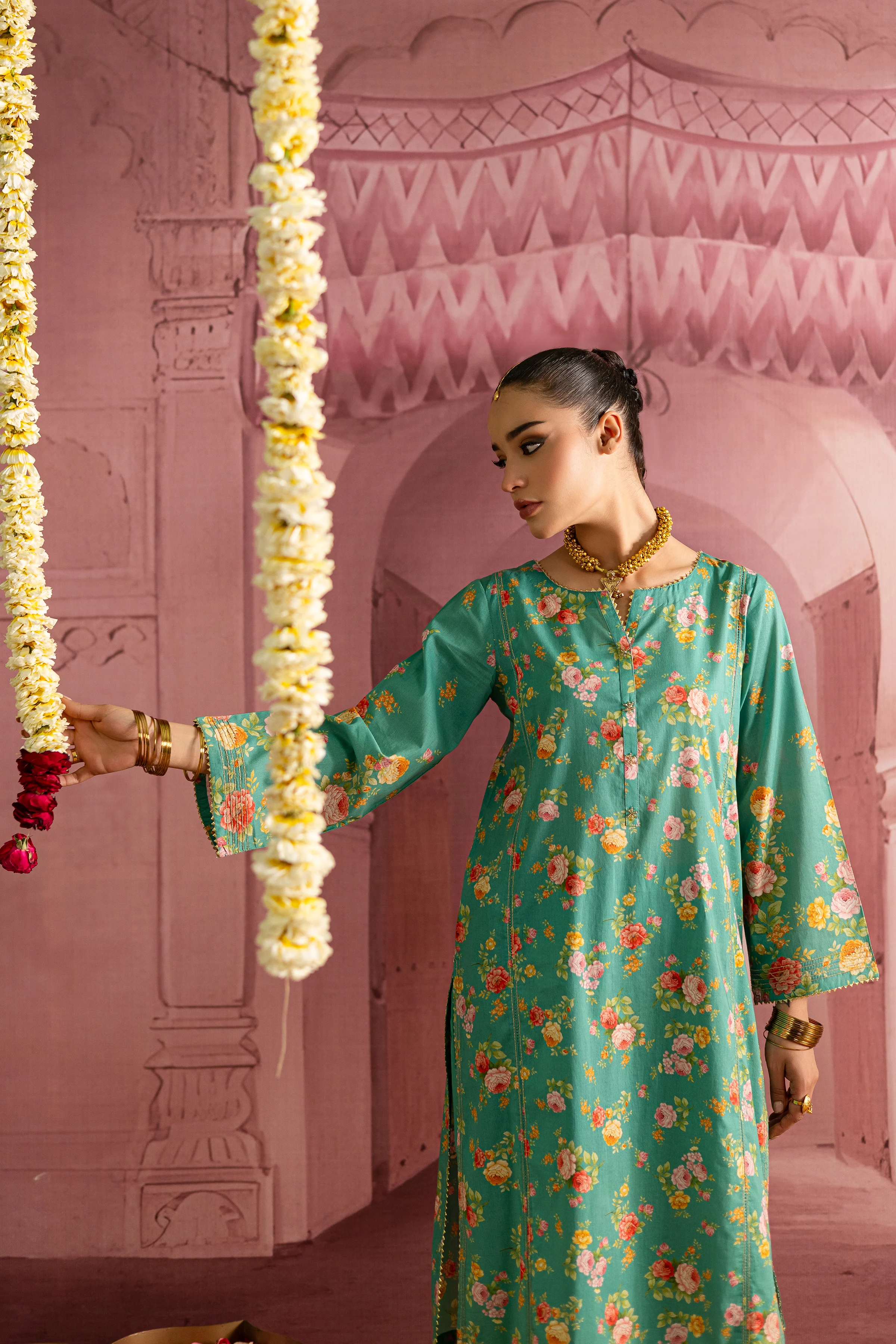 Aquamarine 2Pc - Printed Lawn Dress - Image 6