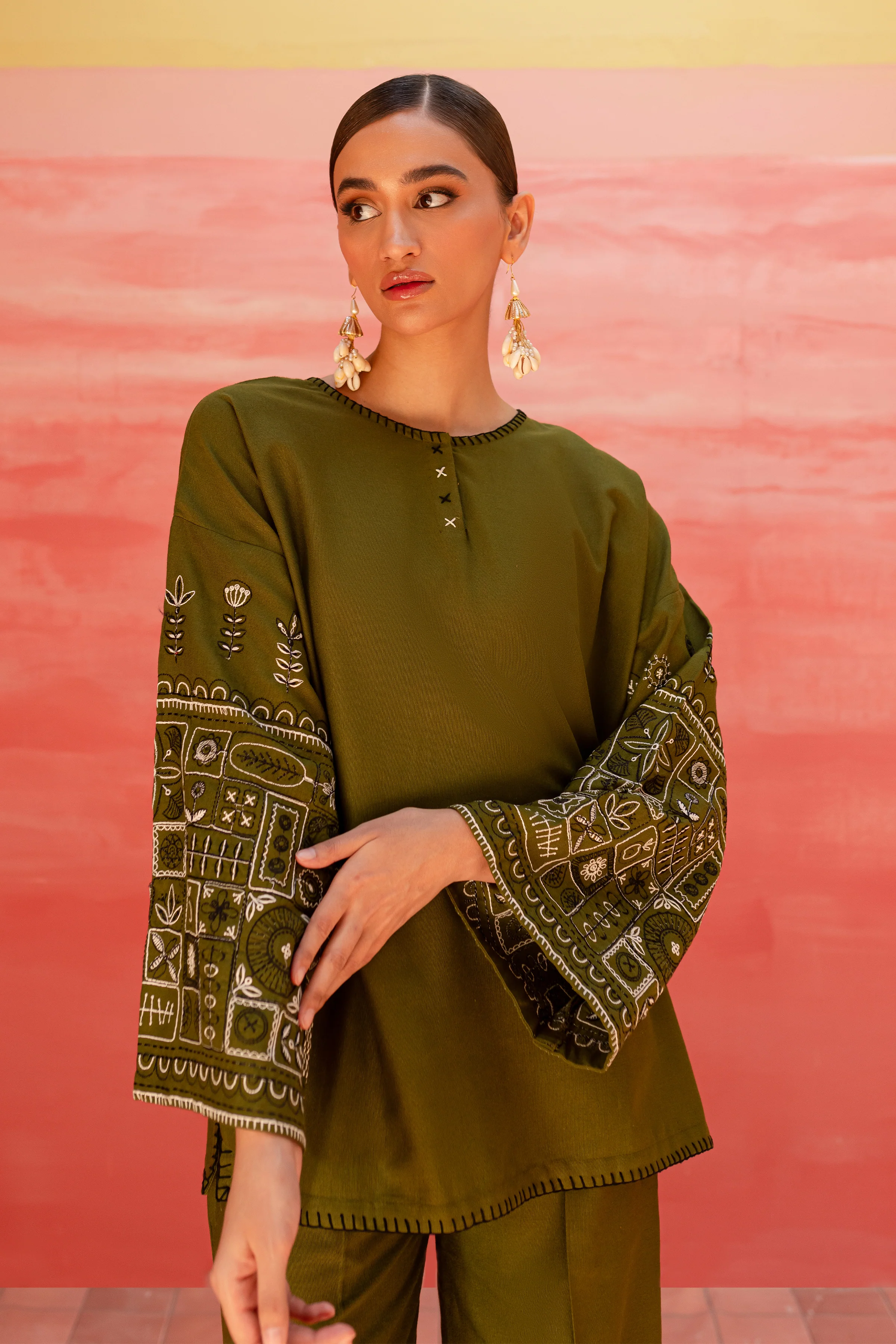 Atwood 2Pc - Embroidered Karandi Dress - Image 3