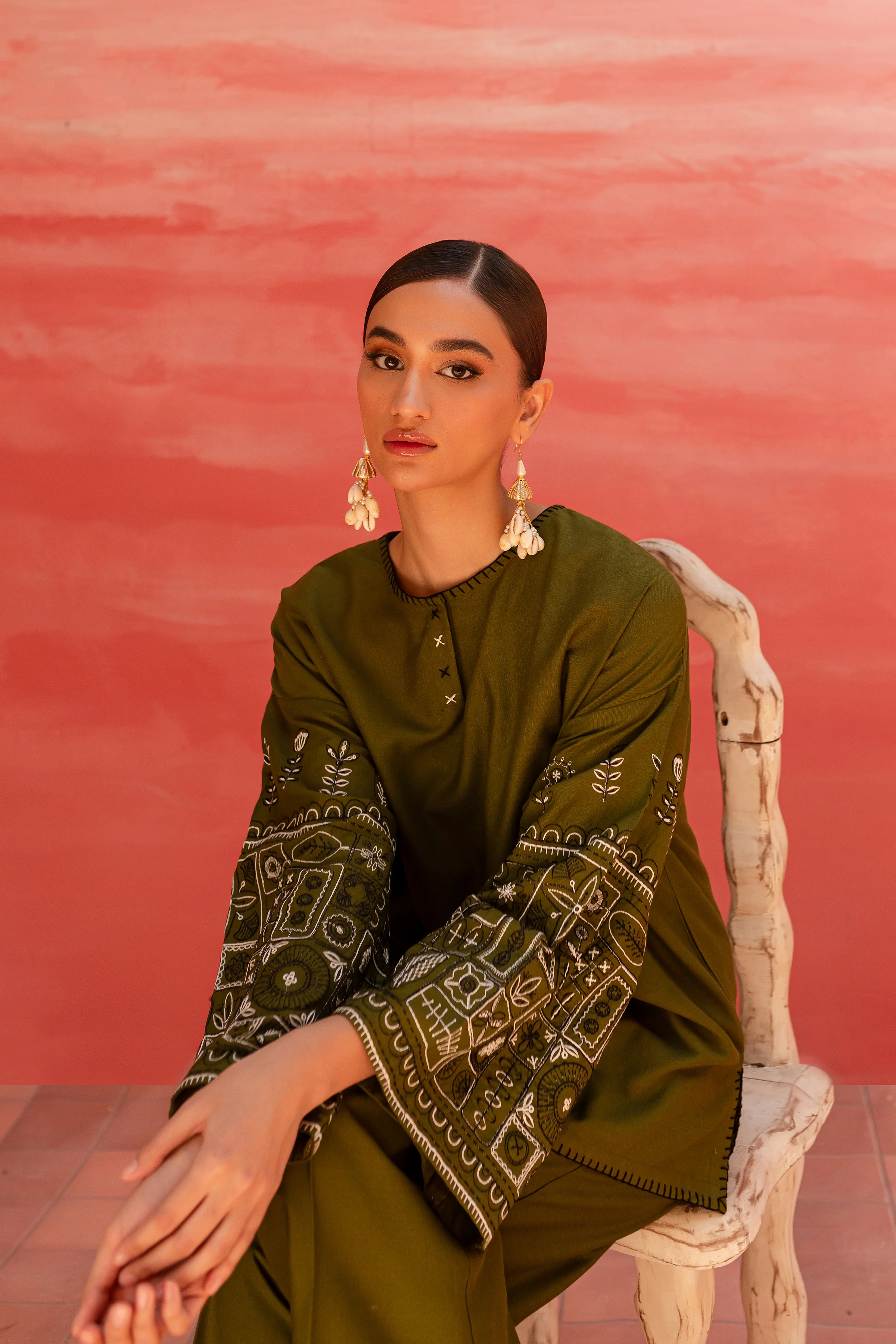 Atwood 2Pc - Embroidered Karandi Dress - Image 4