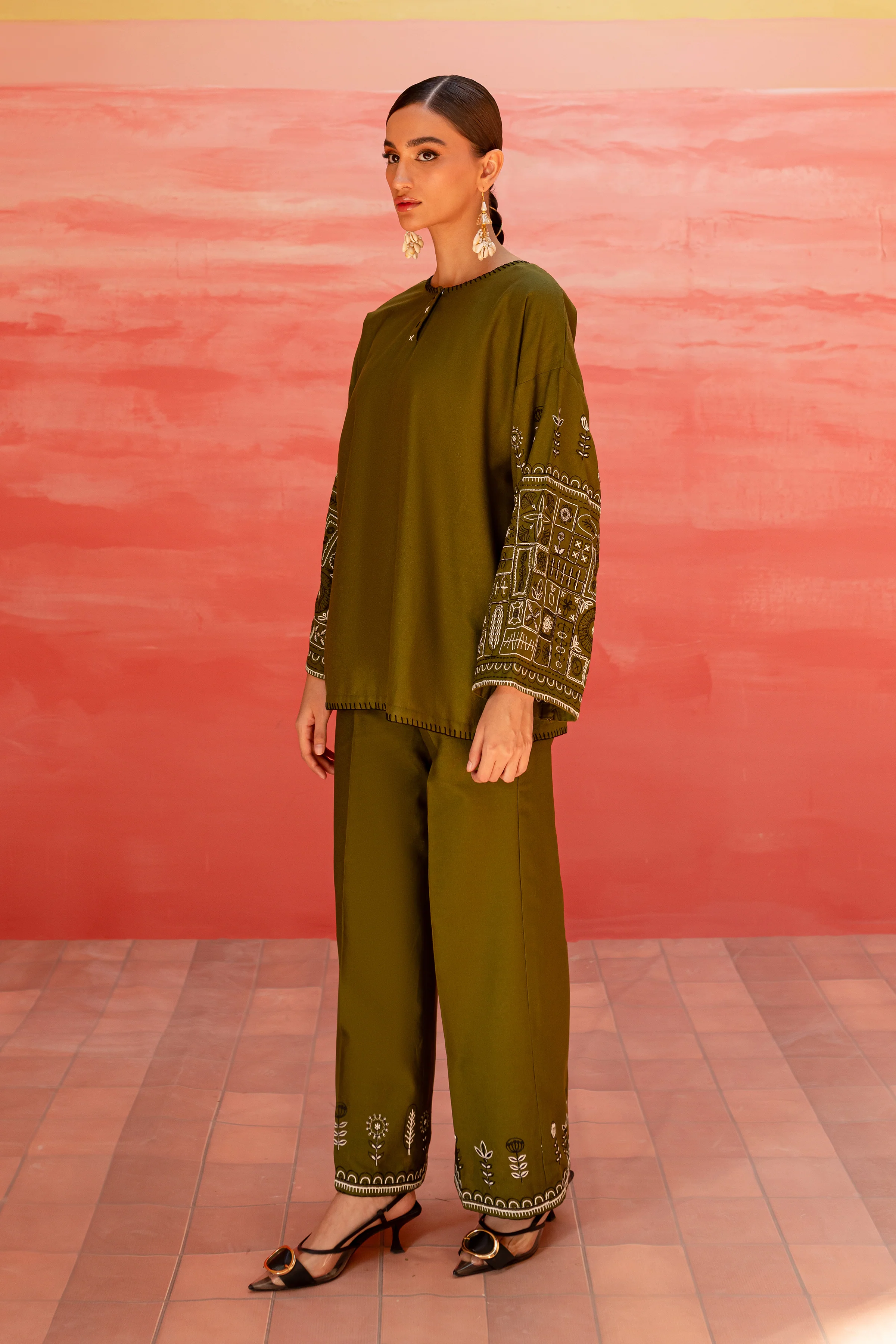 Atwood 2Pc - Embroidered Karandi Dress - Image 6