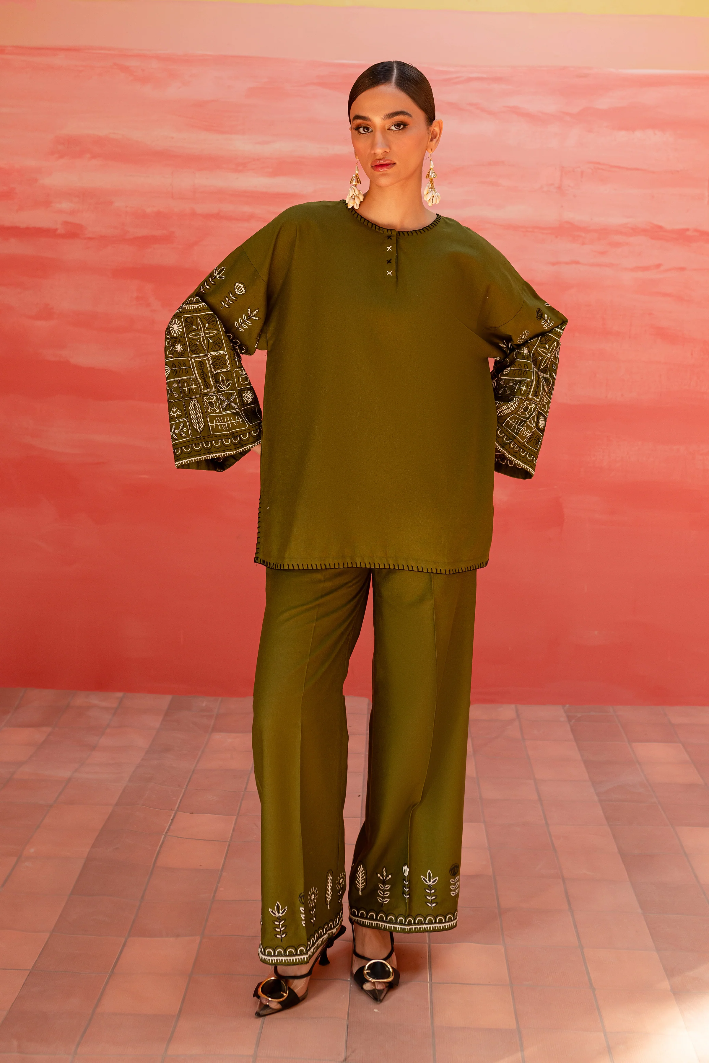 Atwood 2Pc - Embroidered Karandi Dress - Image 7