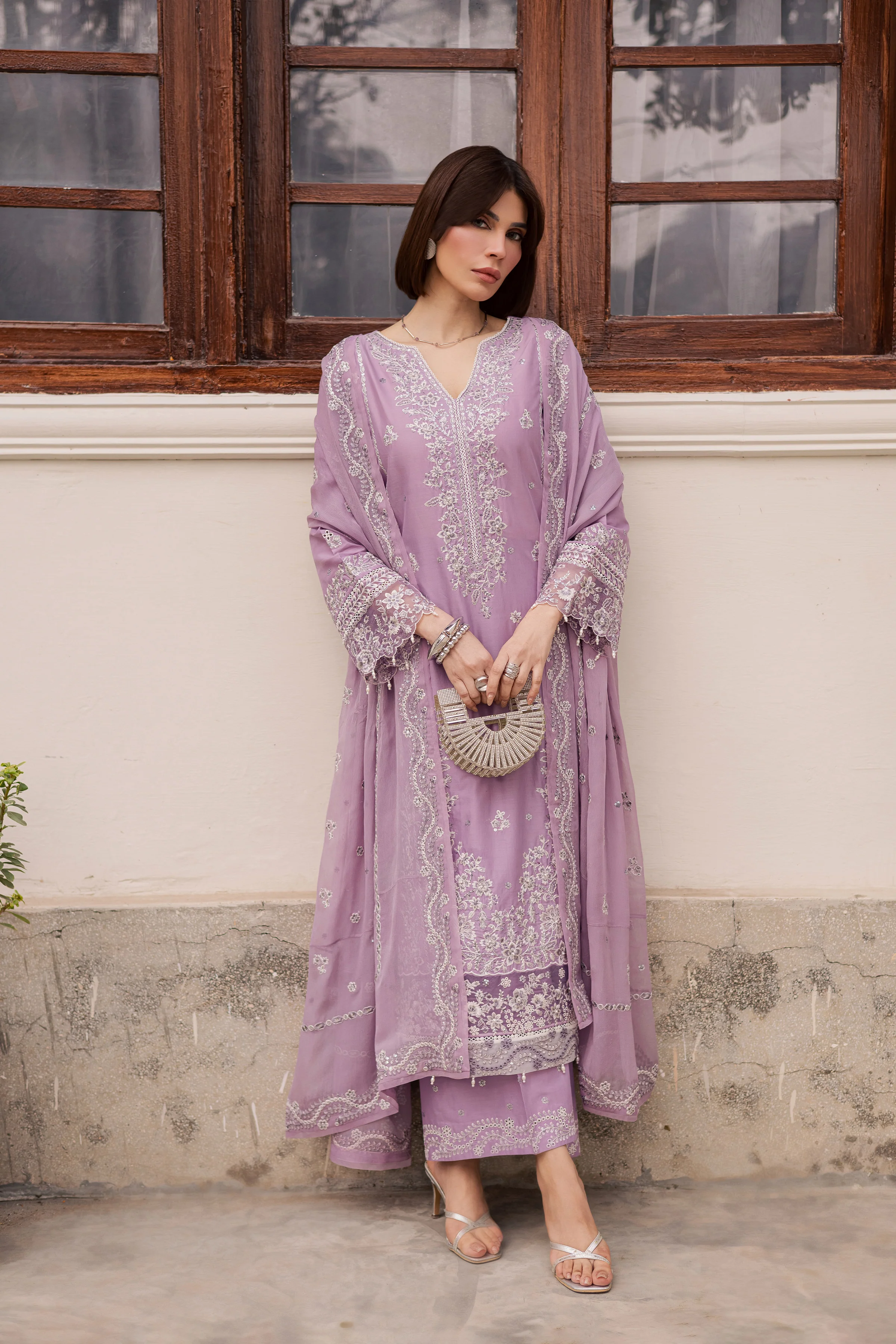Banafsh 3Pc - Festive Embroidered Lawn - Image 3