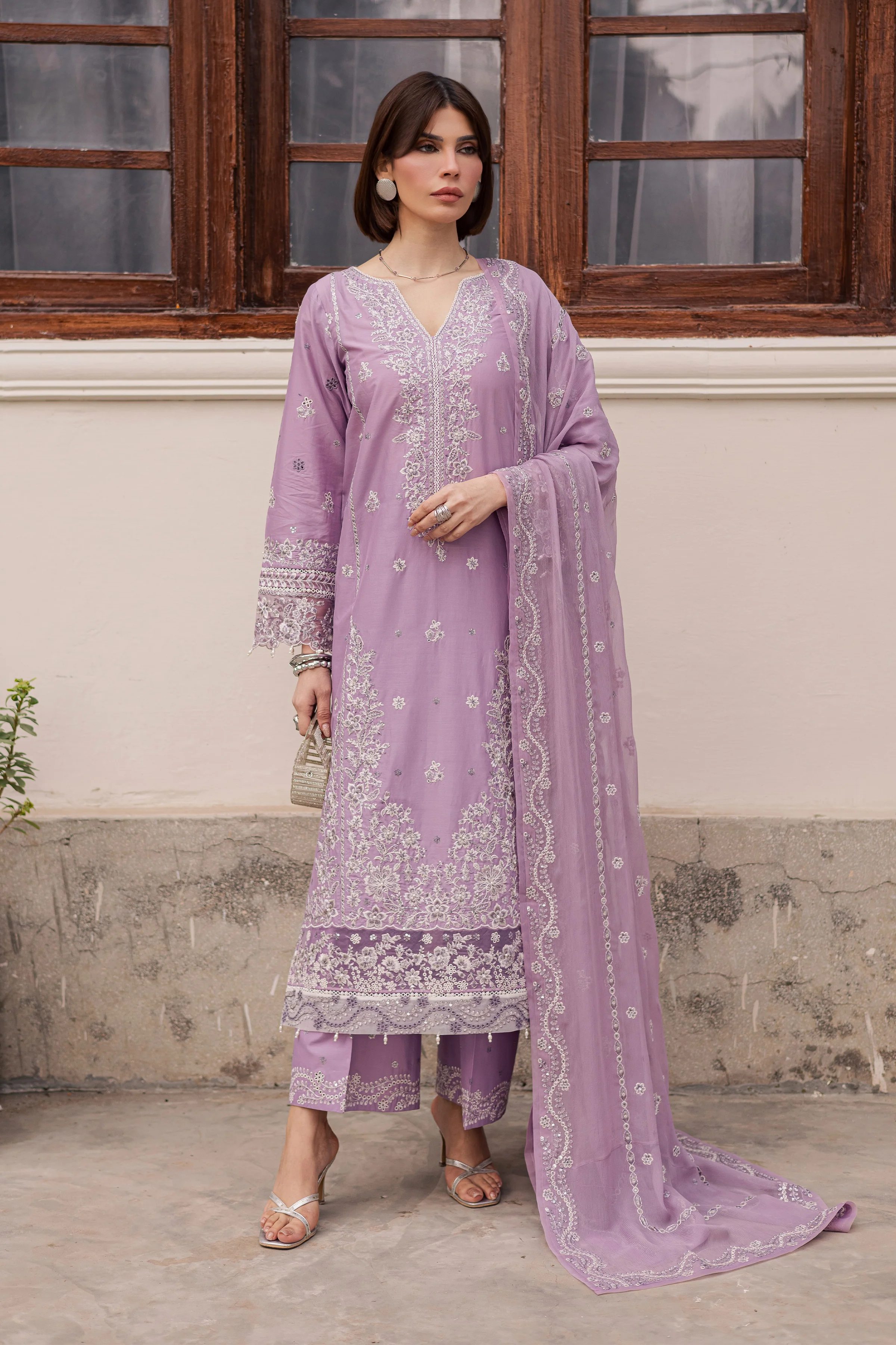 Banafsh 3Pc - Festive Embroidered Lawn - Image 5