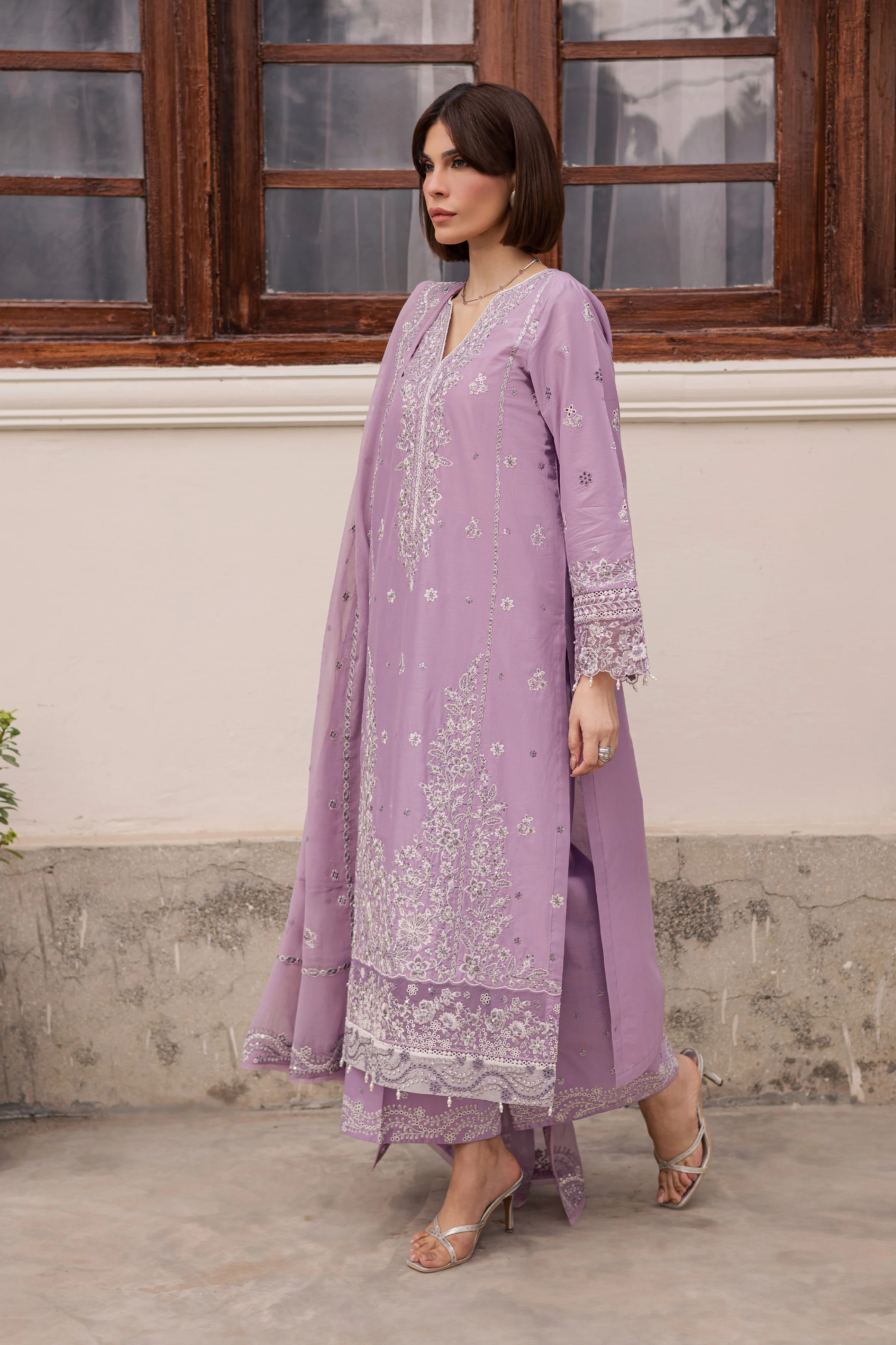 Banafsh 3Pc - Festive Embroidered Lawn - Image 6