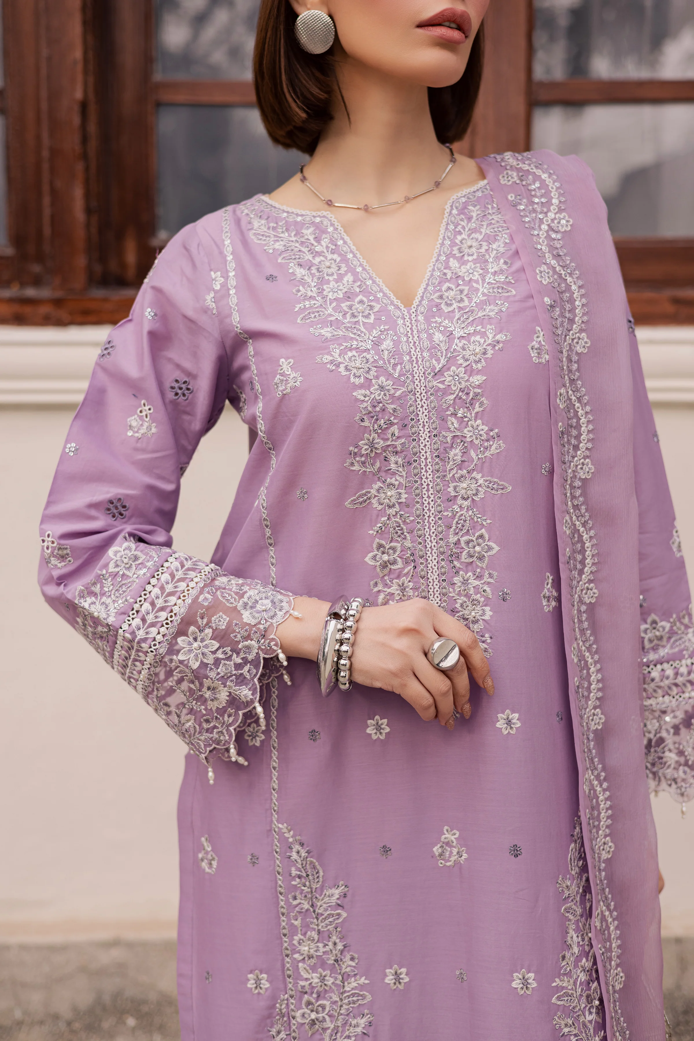 Banafsh 3Pc - Festive Embroidered Lawn - Image 7