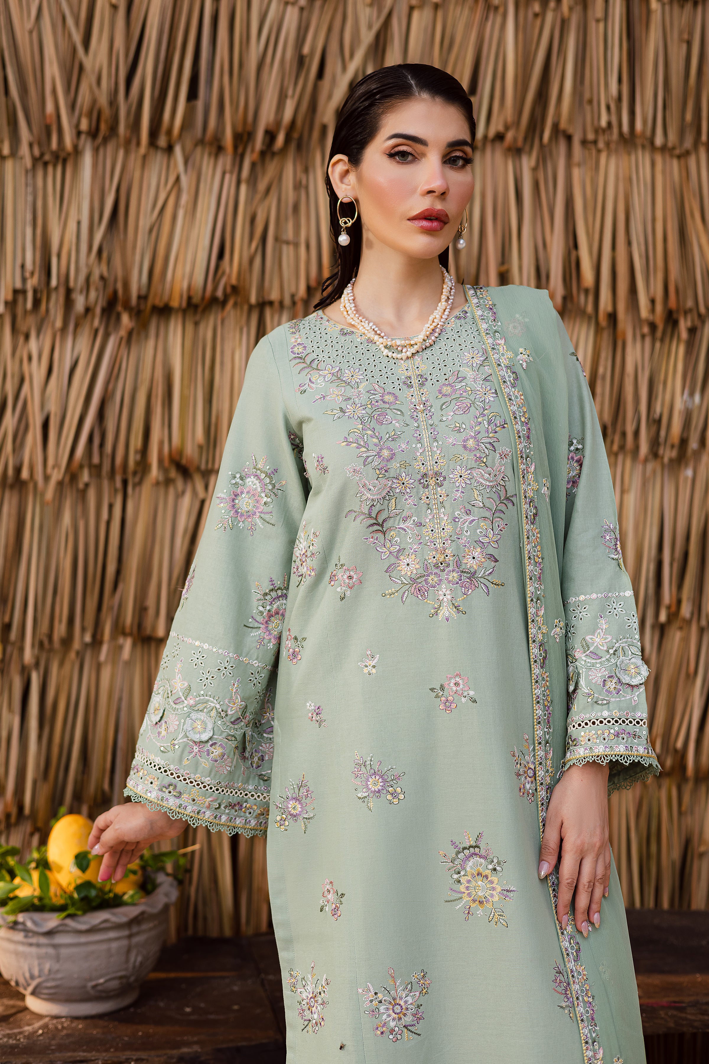 Brandon 3Pc - Embroidered Khaddar Dress - Image 4