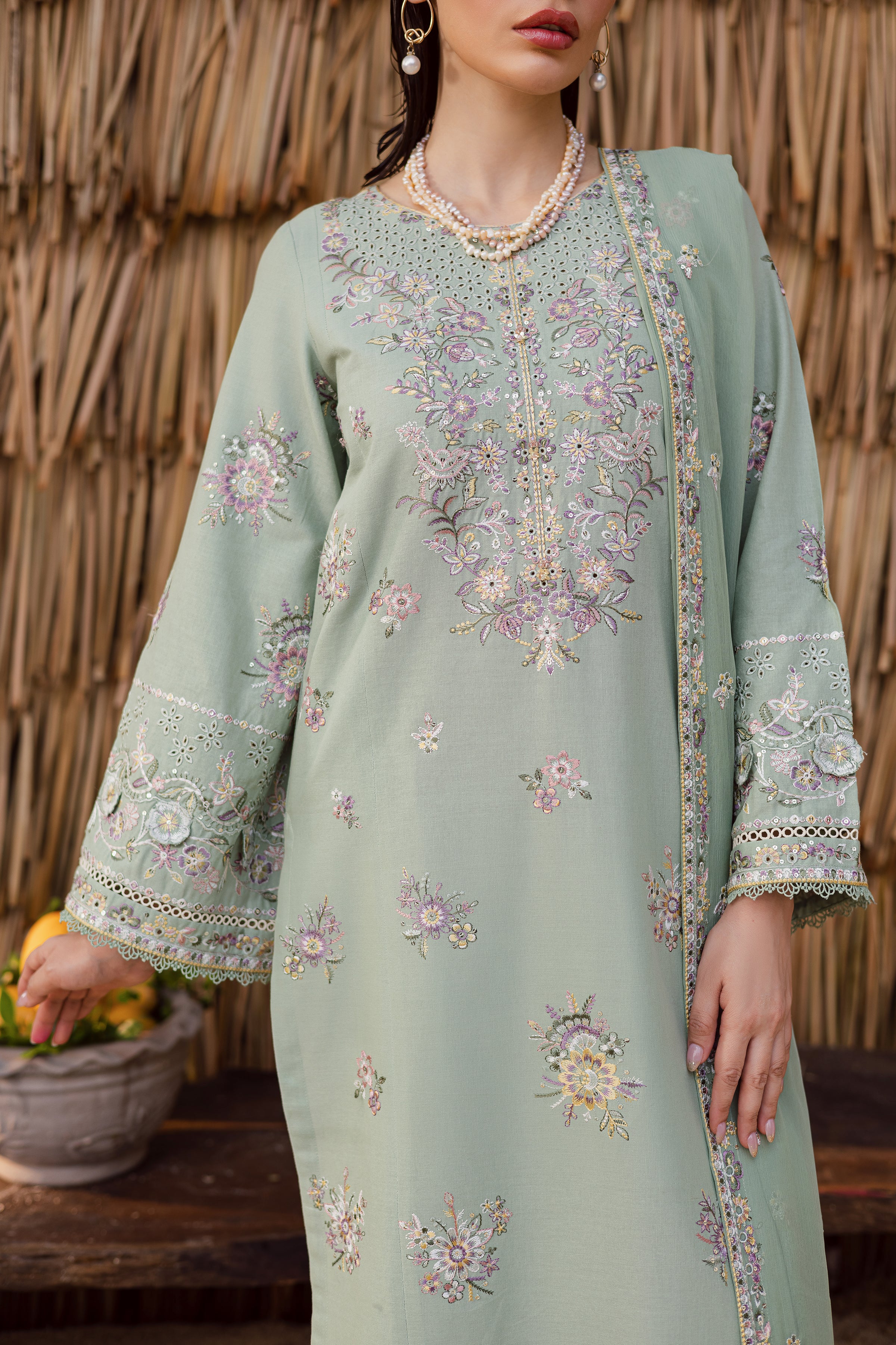 Brandon 3Pc - Embroidered Khaddar Dress - Image 5