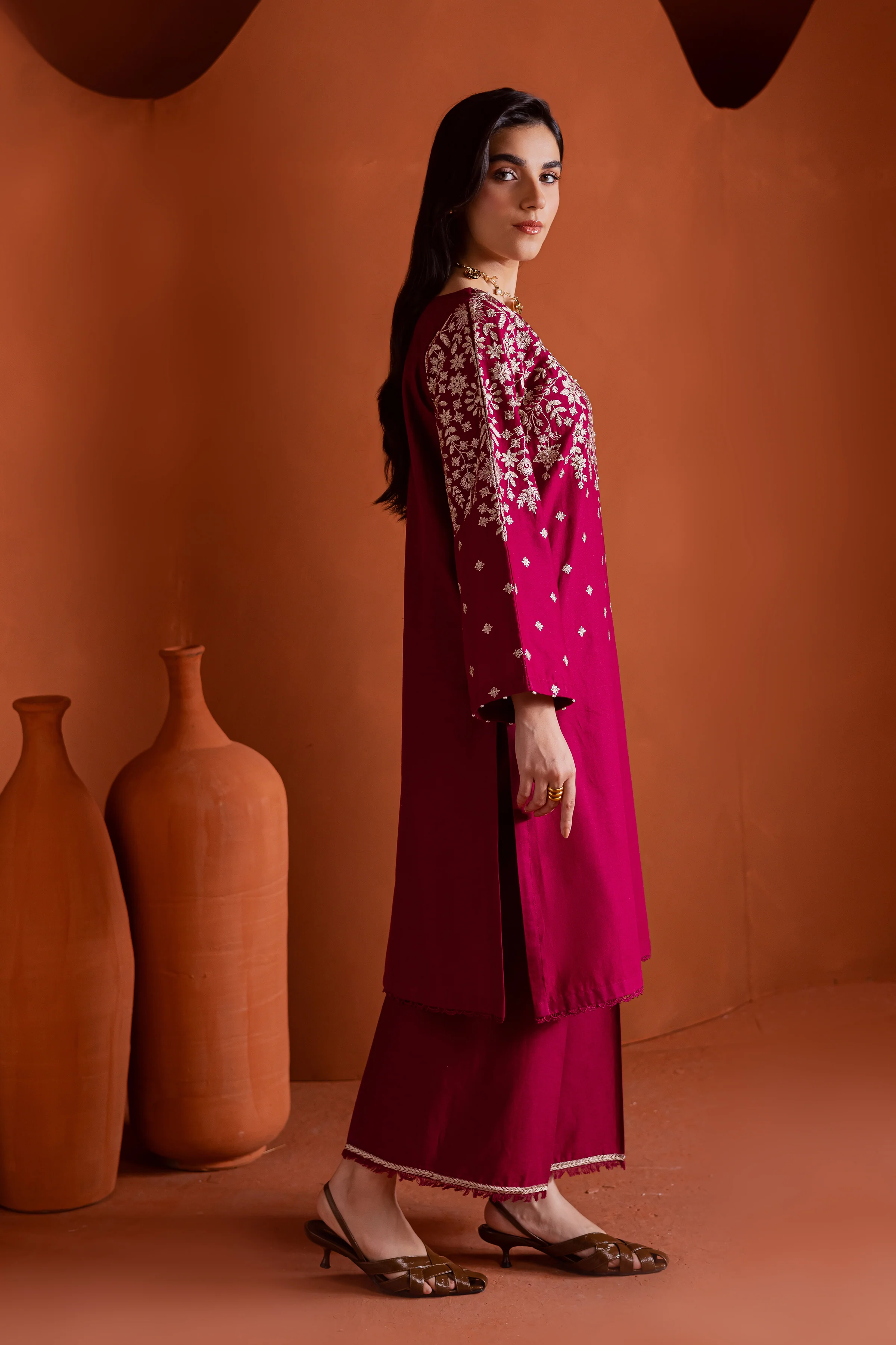 Cherry on top 2Pc - Embroidered Khaddar Dress - Image 6