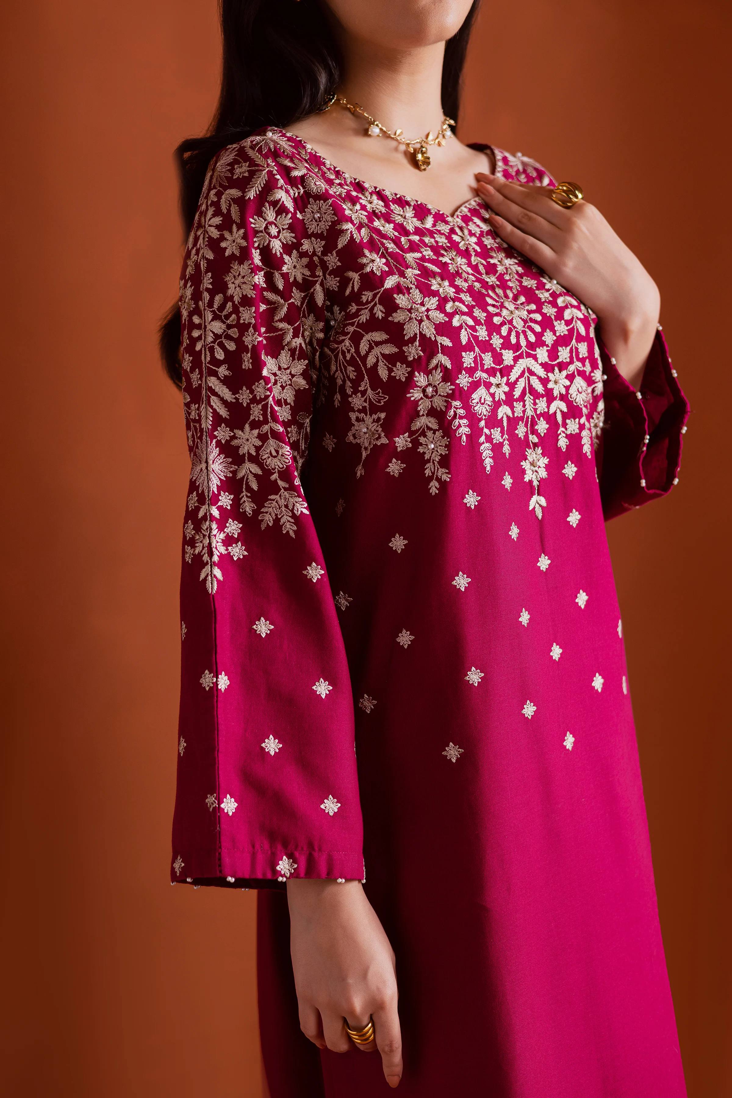 Cherry on top 2Pc - Embroidered Khaddar Dress - Image 7