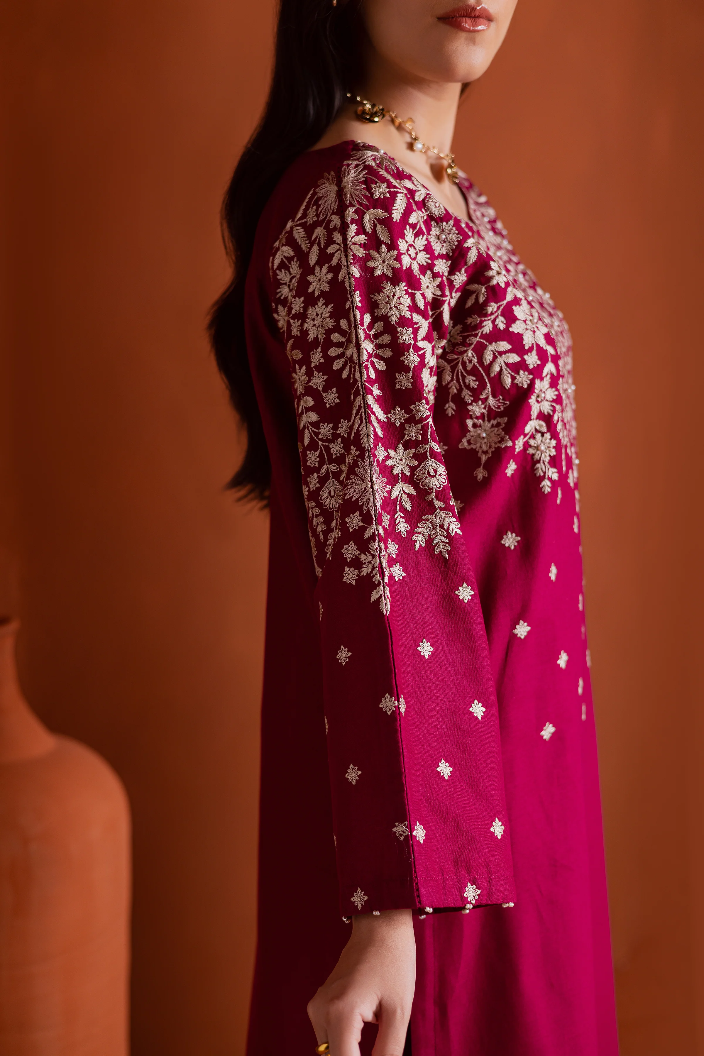 Cherry on top 2Pc - Embroidered Khaddar Dress - Image 8
