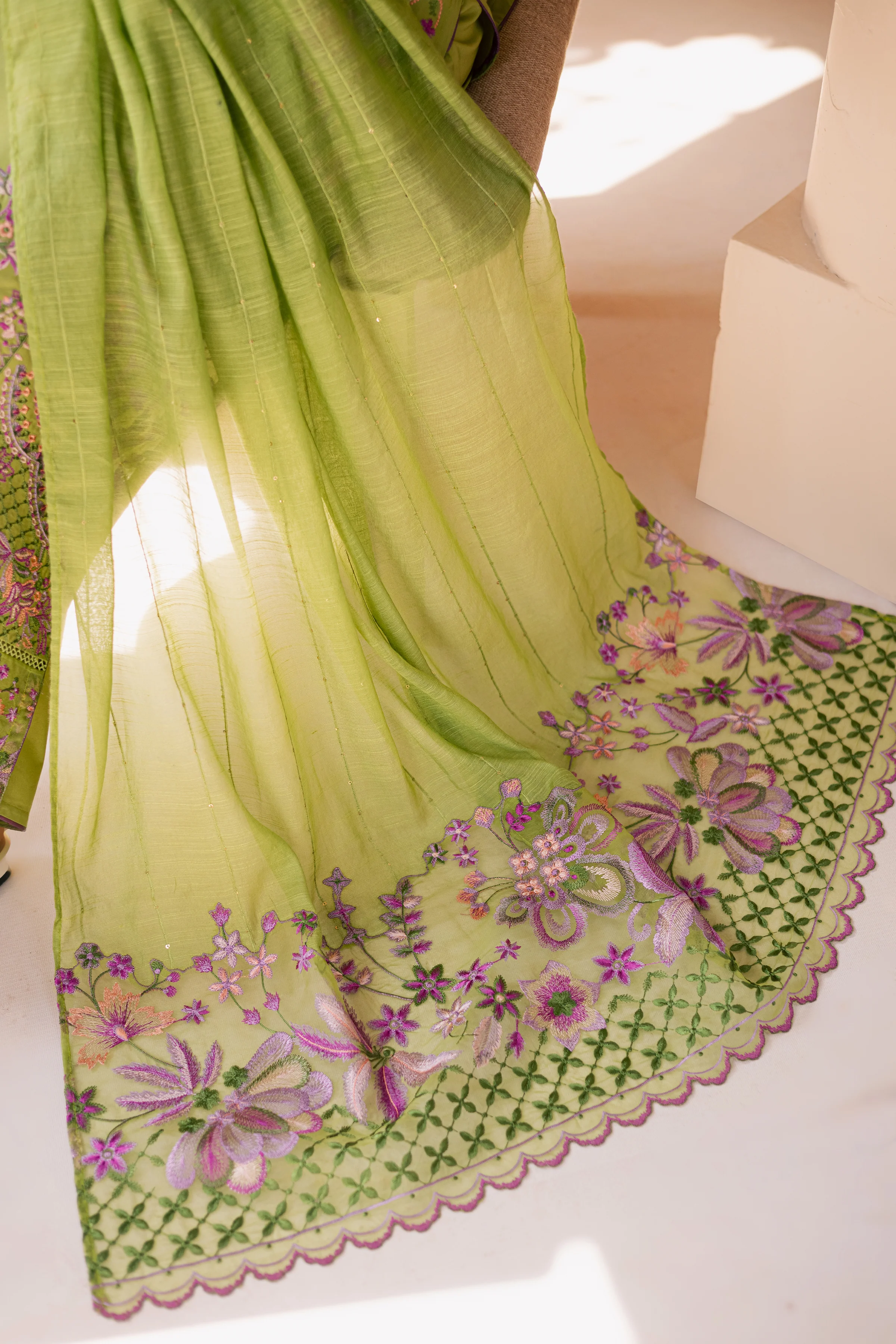 Danica 3Pc - Embroidered Lawn Dress - Image 8