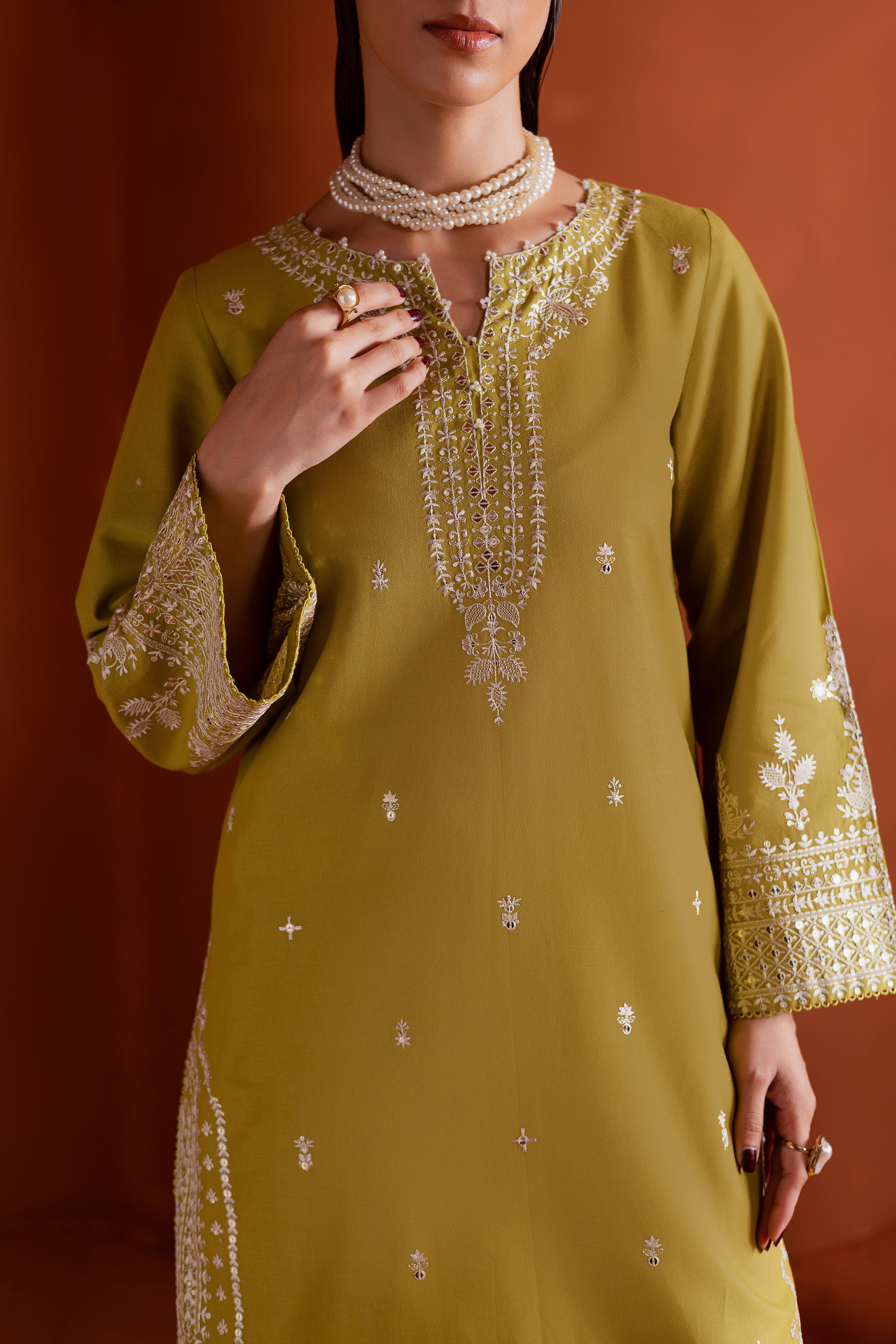 Dazy 2Pc - Embroidered Khaddar Dress - Image 6