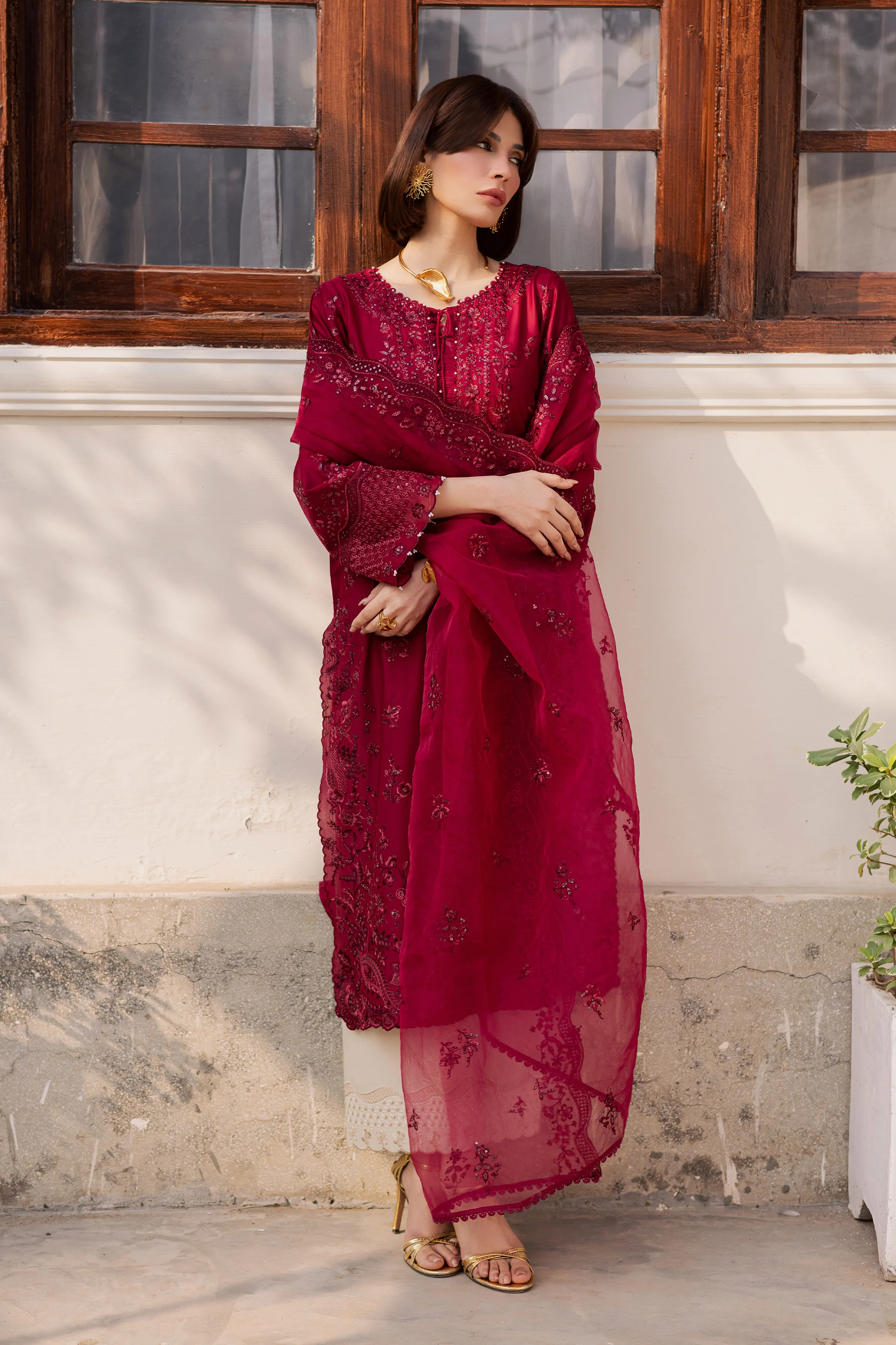 Ecuador 3Pc - Festive Embroidered Lawn - Image 3