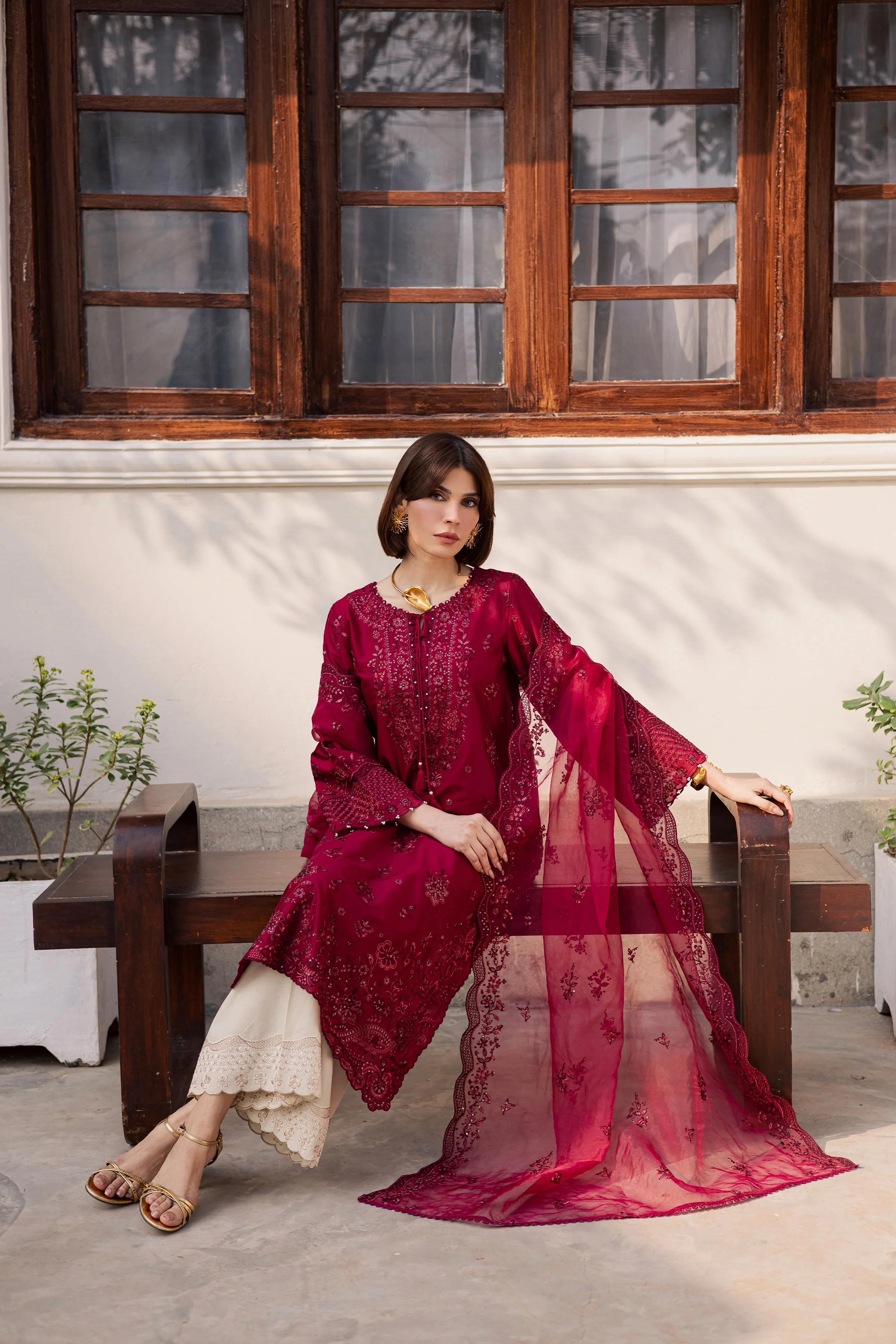 Ecuador 3Pc - Festive Embroidered Lawn - Image 4