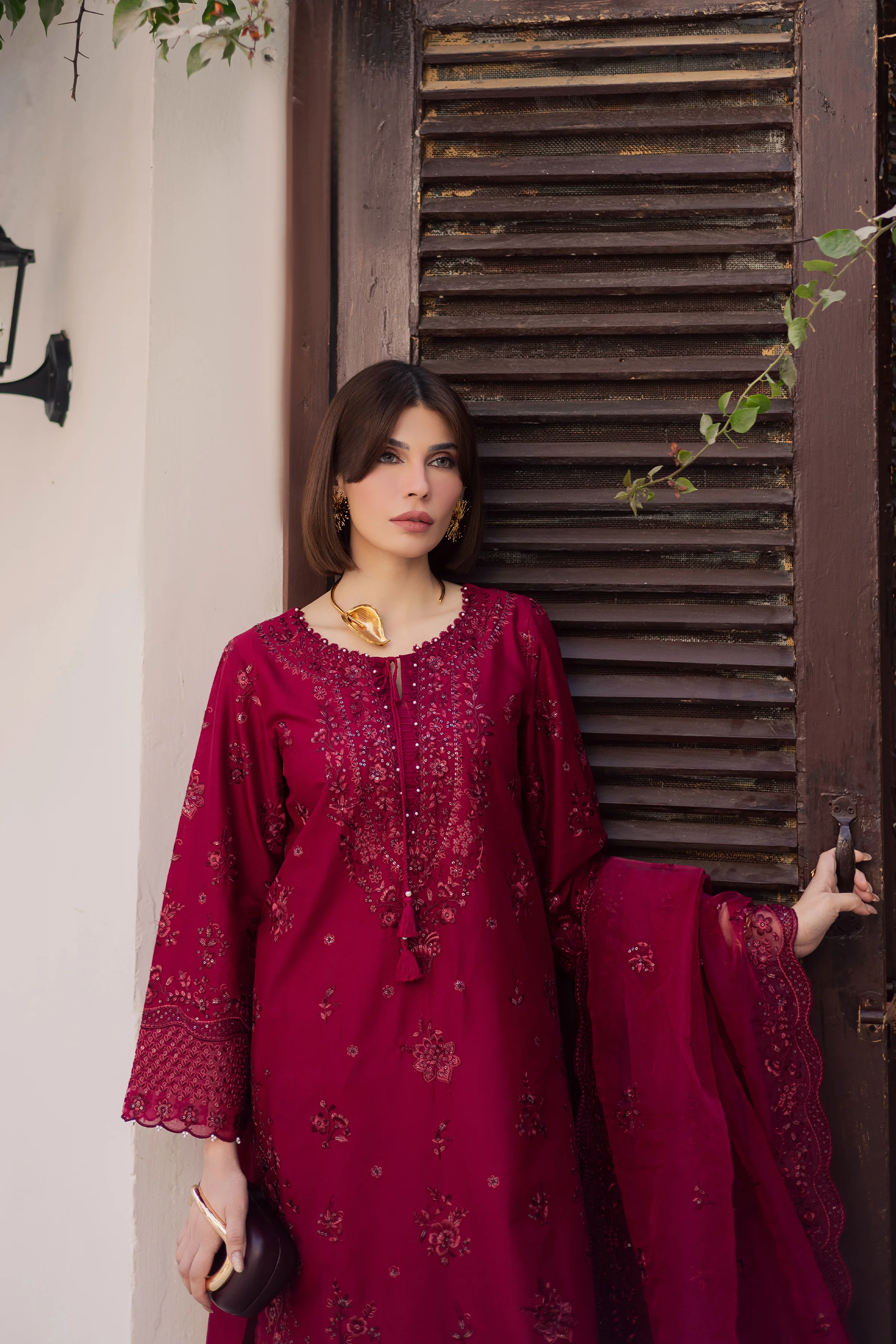 Ecuador 3Pc - Festive Embroidered Lawn - Image 6