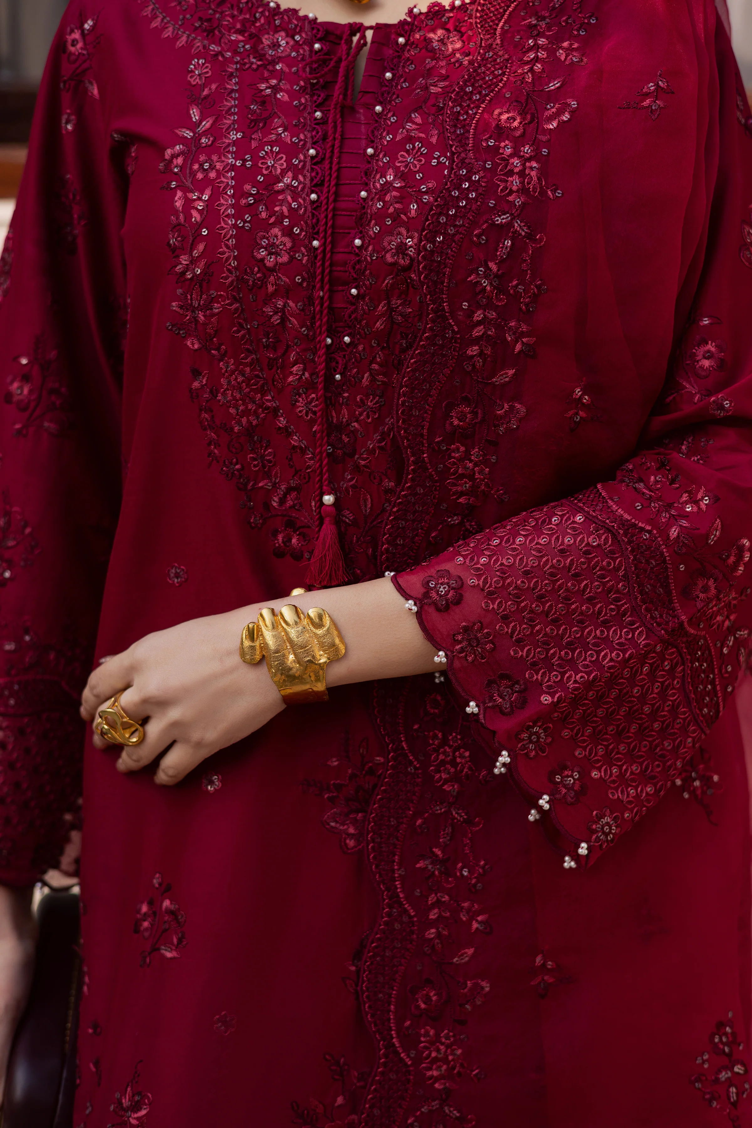 Ecuador 3Pc - Festive Embroidered Lawn - Image 7