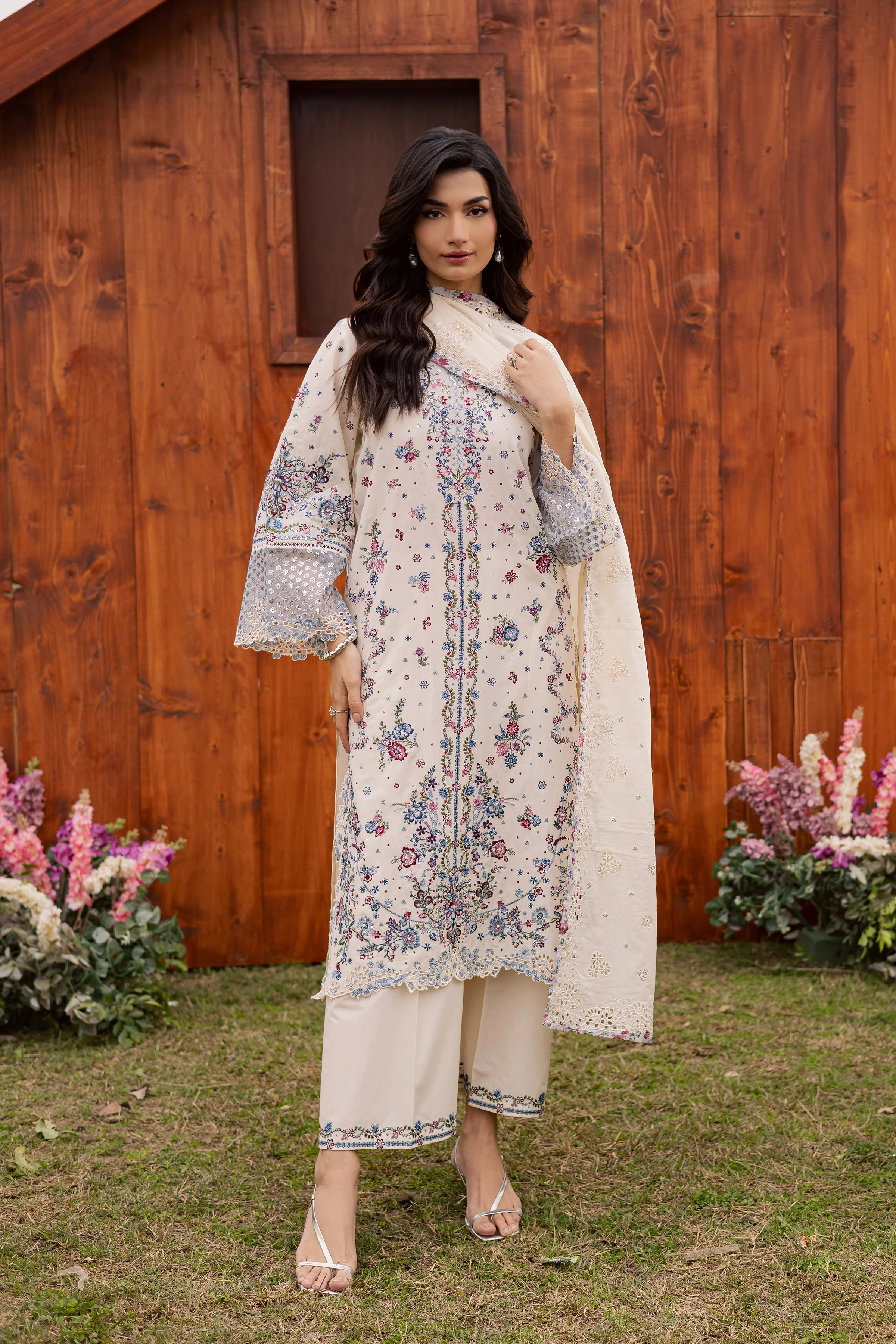Ela Noor 3Pc - Festive Embroidered Lawn - Image 5