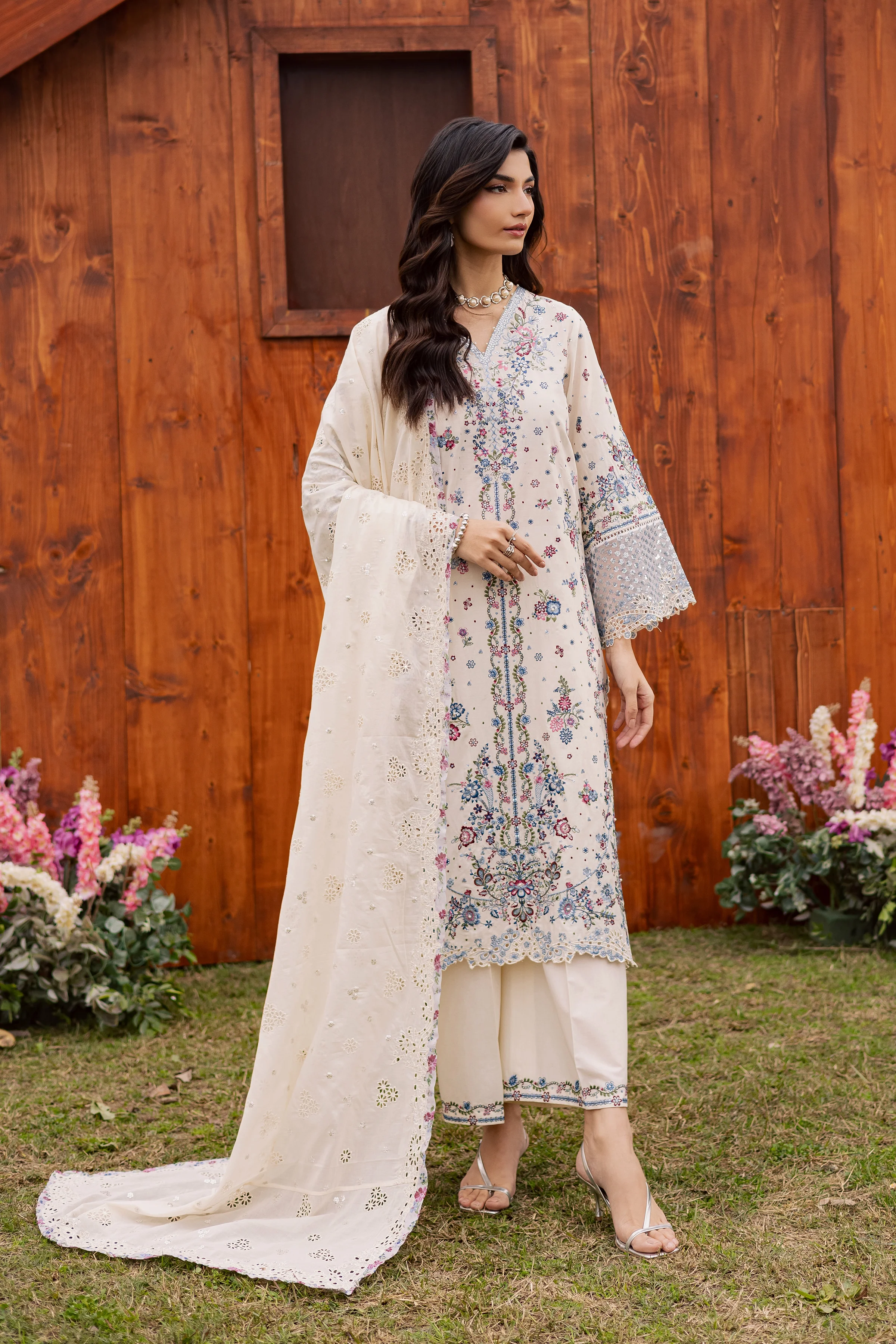 Ela Noor 3Pc - Festive Embroidered Lawn - Image 6