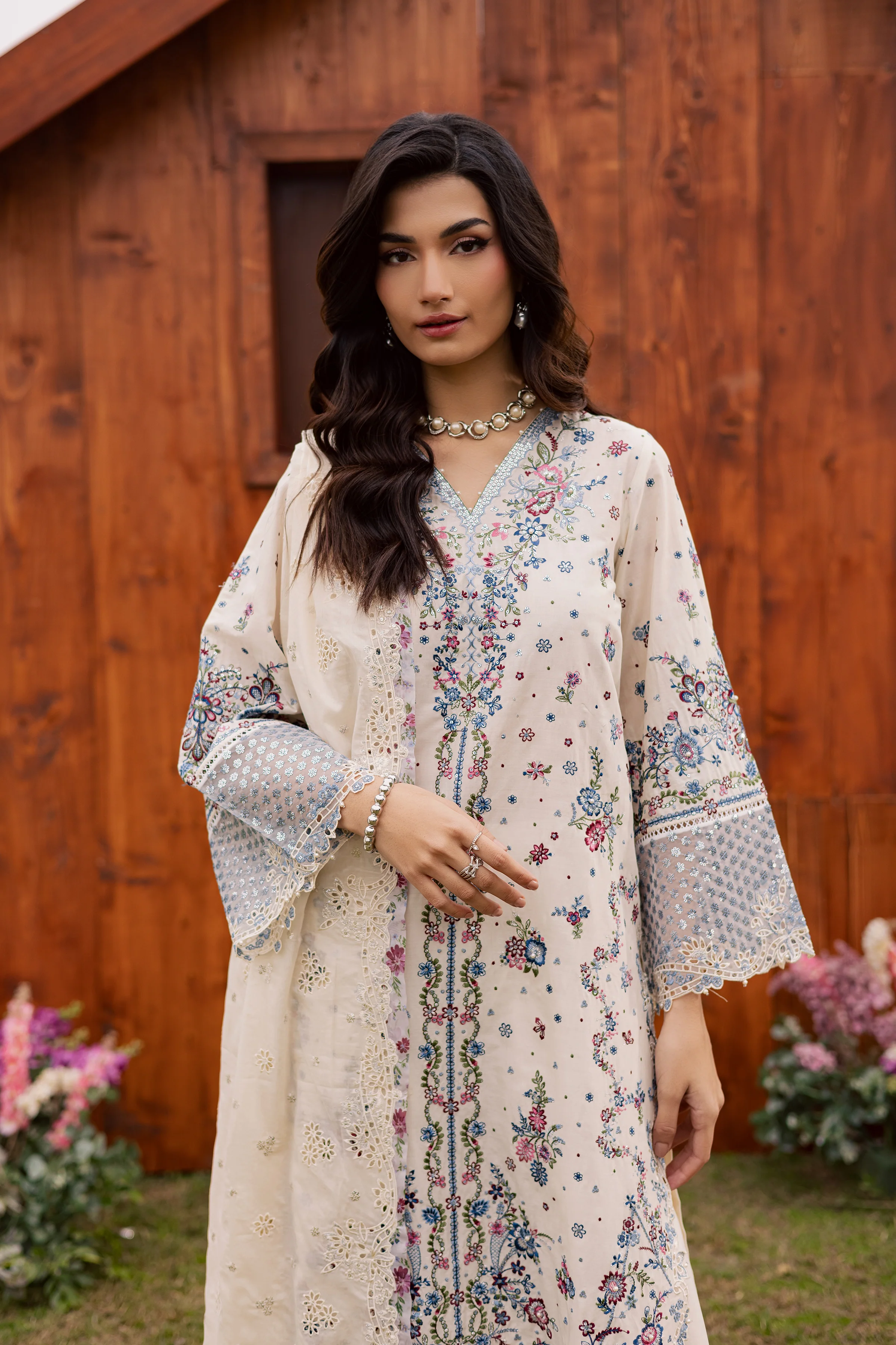 Ela Noor 3Pc - Festive Embroidered Lawn - Image 7