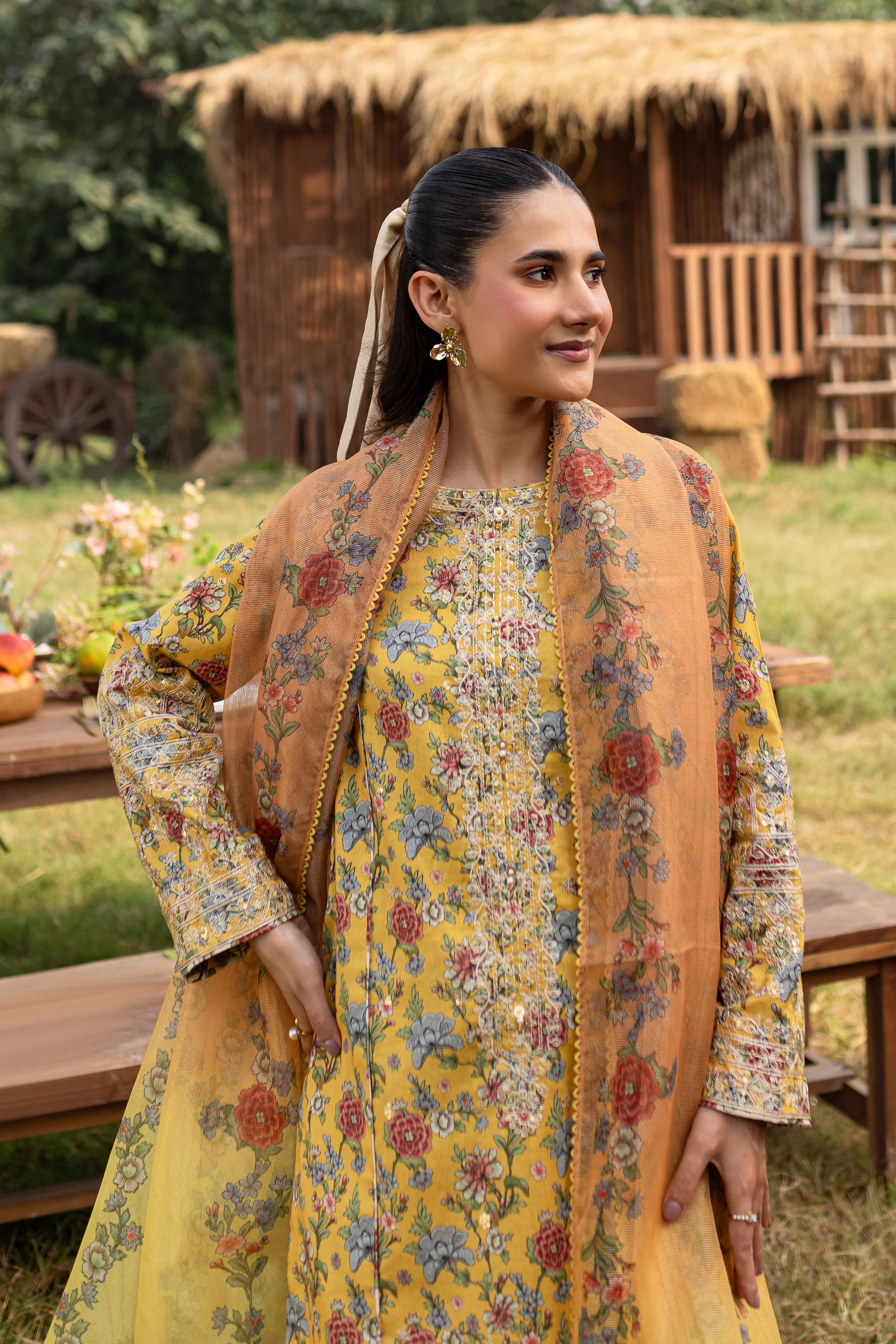 Florence 3Pc - Printed Khaddar Dress - Image 3