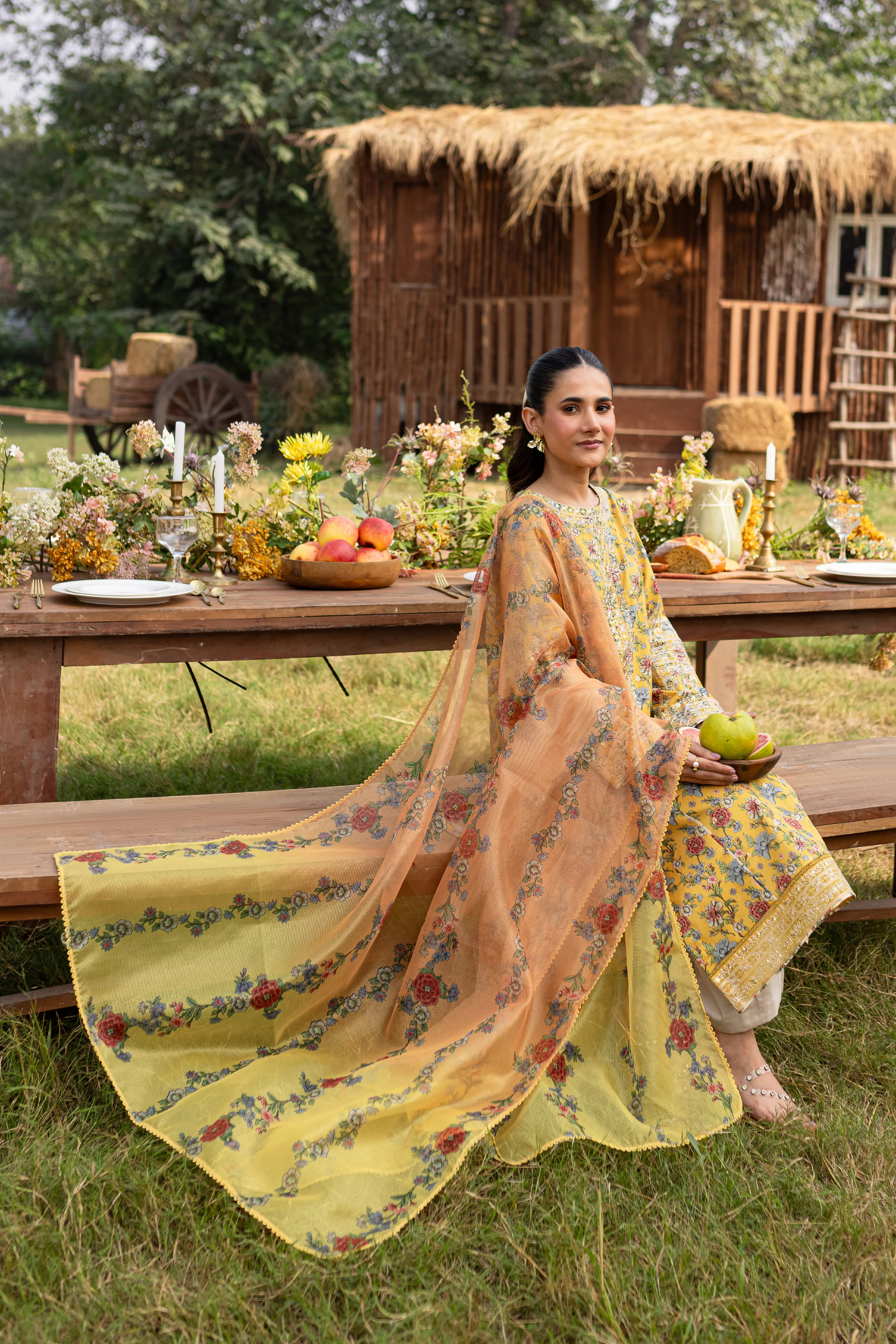 Florence 3Pc - Printed Khaddar Dress - Image 4