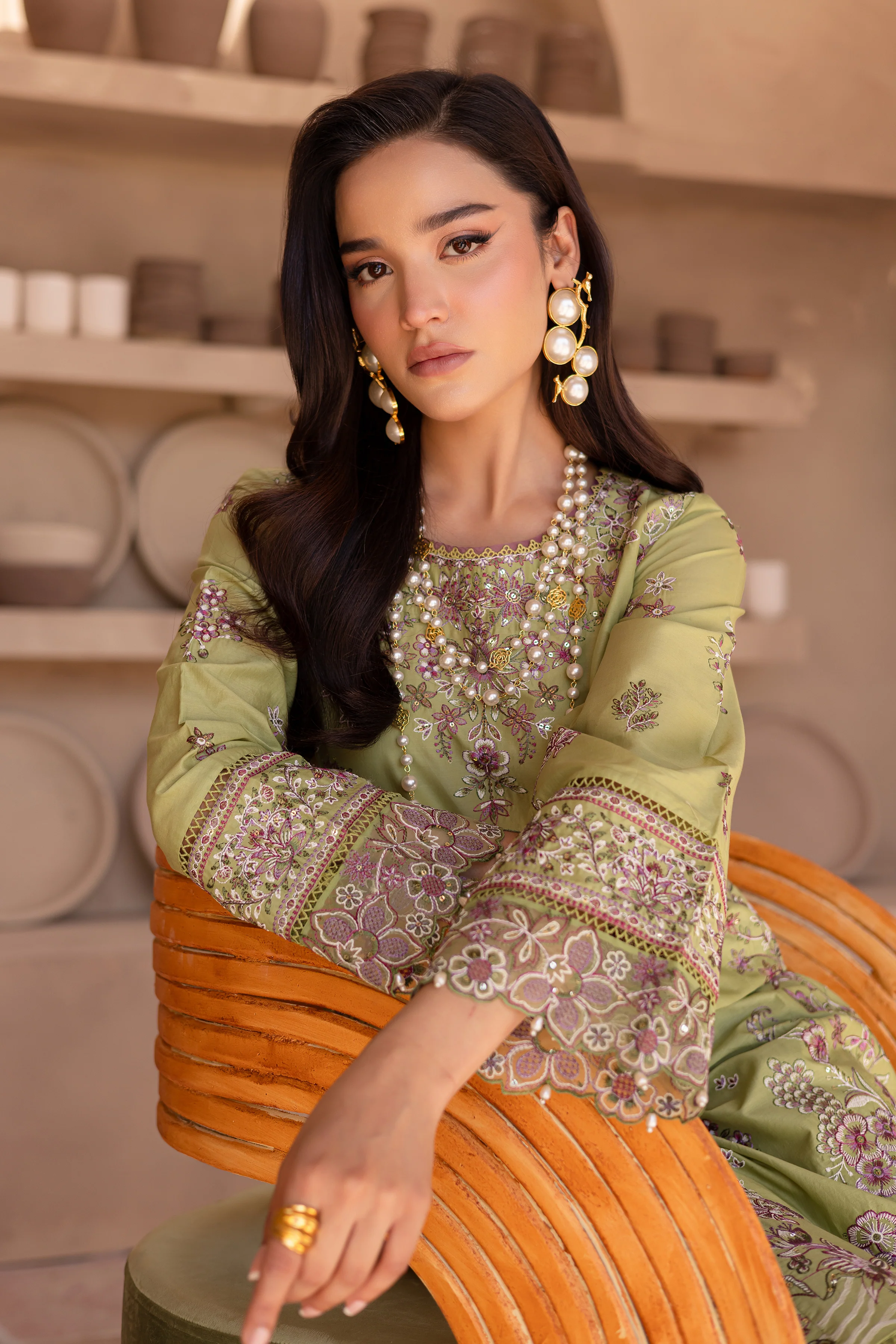 Halo 3Pc - Embroidered Luxe Pret - Image 6