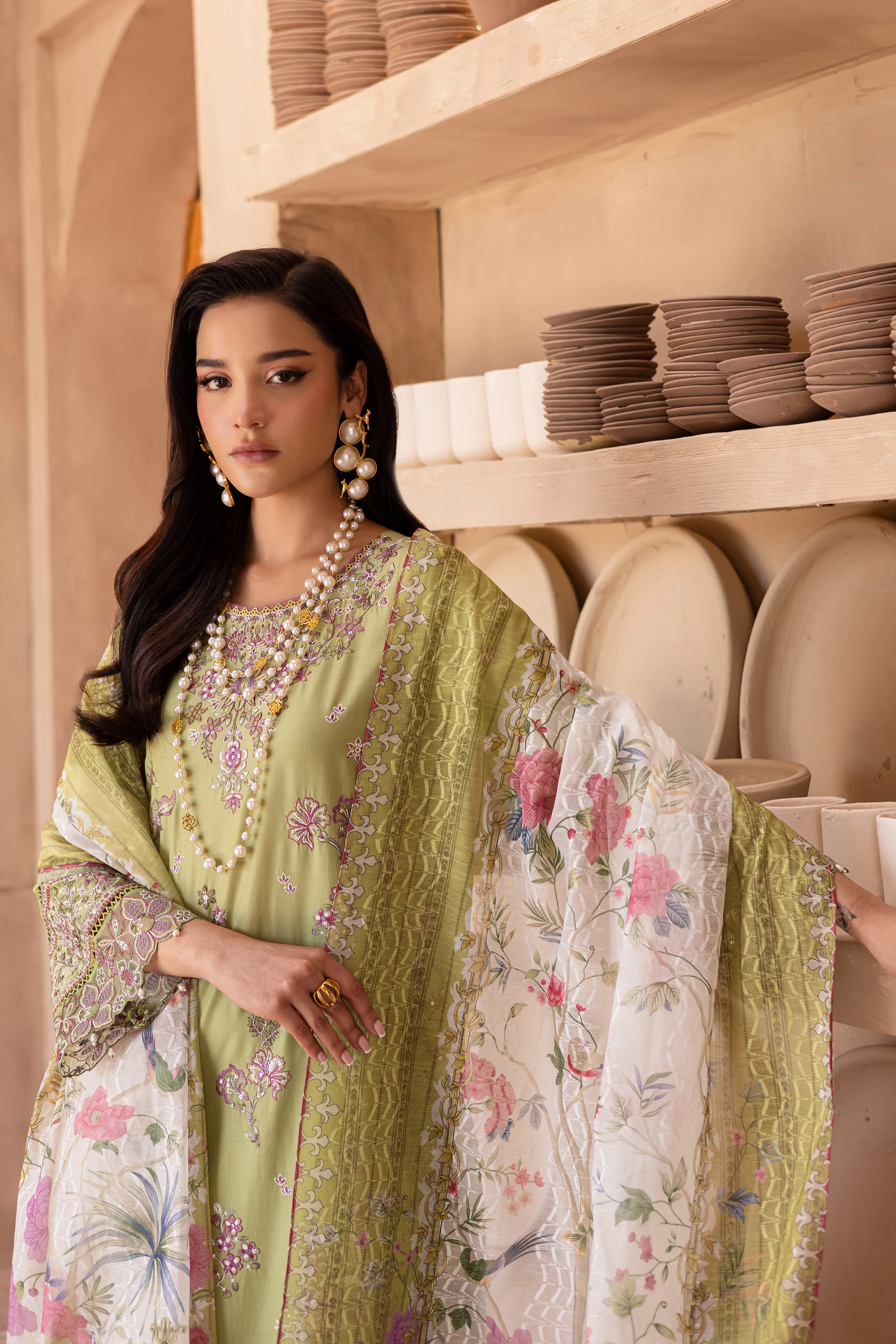 Halo 3Pc - Embroidered Luxe Pret - Image 7