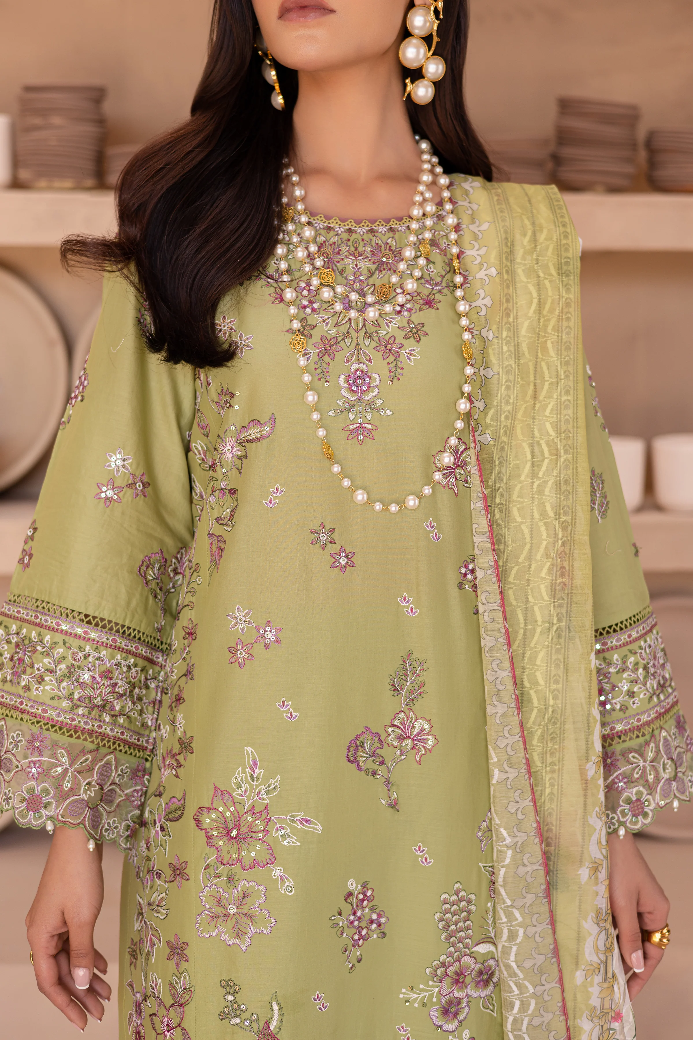 Halo 3Pc - Embroidered Luxe Pret - Image 8