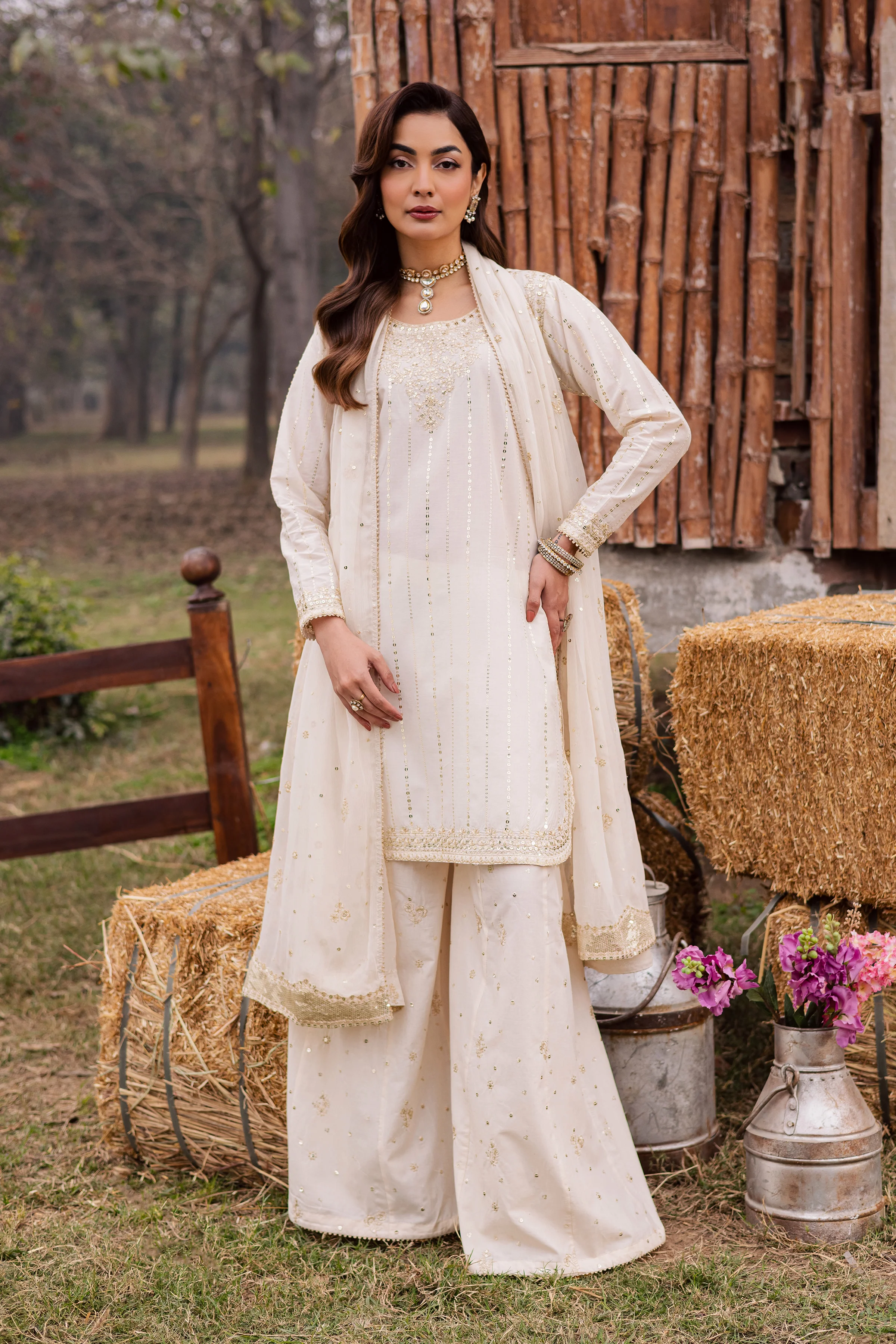 Hans 3Pc - Festive Embroidered Lawn - Image 4