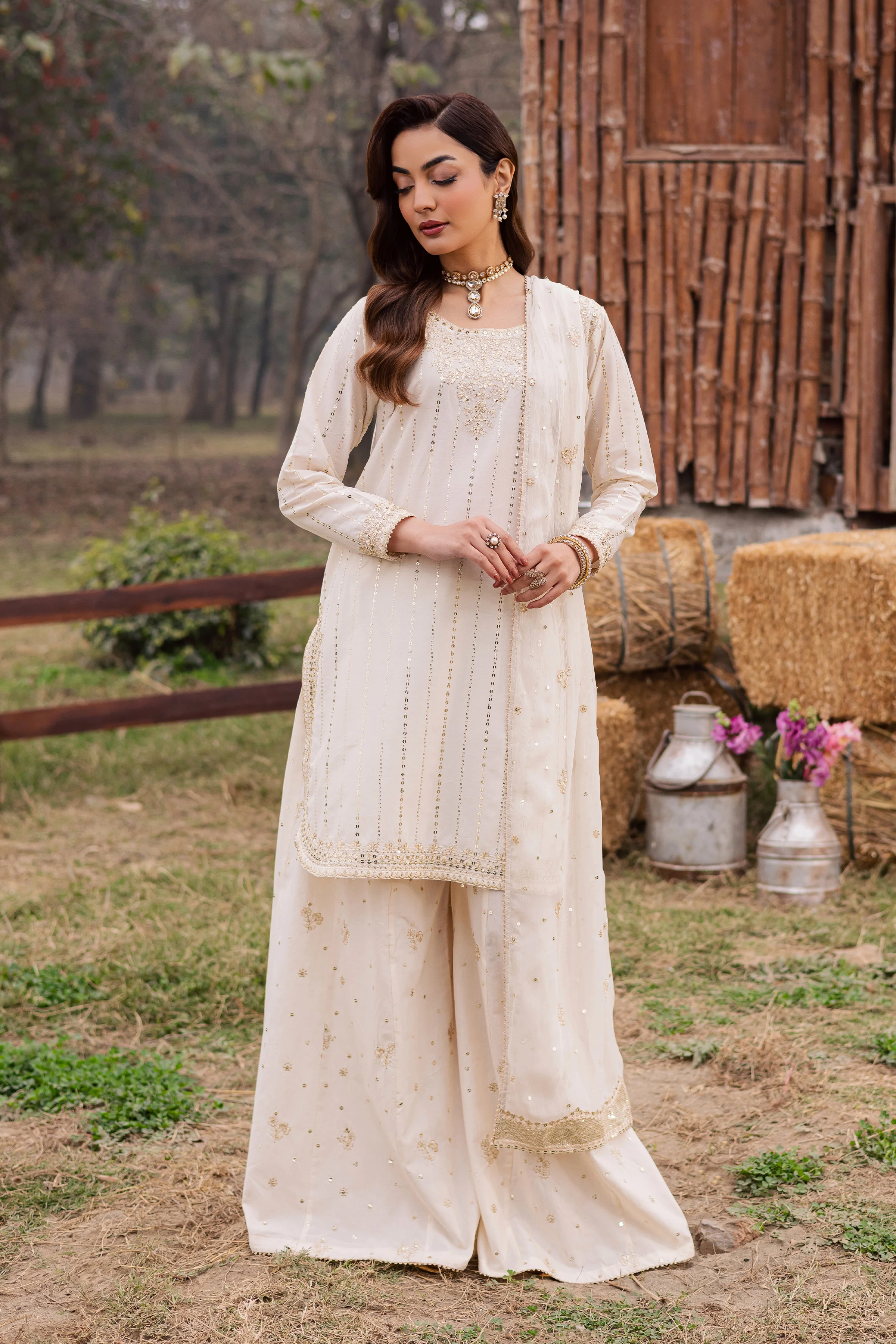 Hans 3Pc - Festive Embroidered Lawn - Image 6