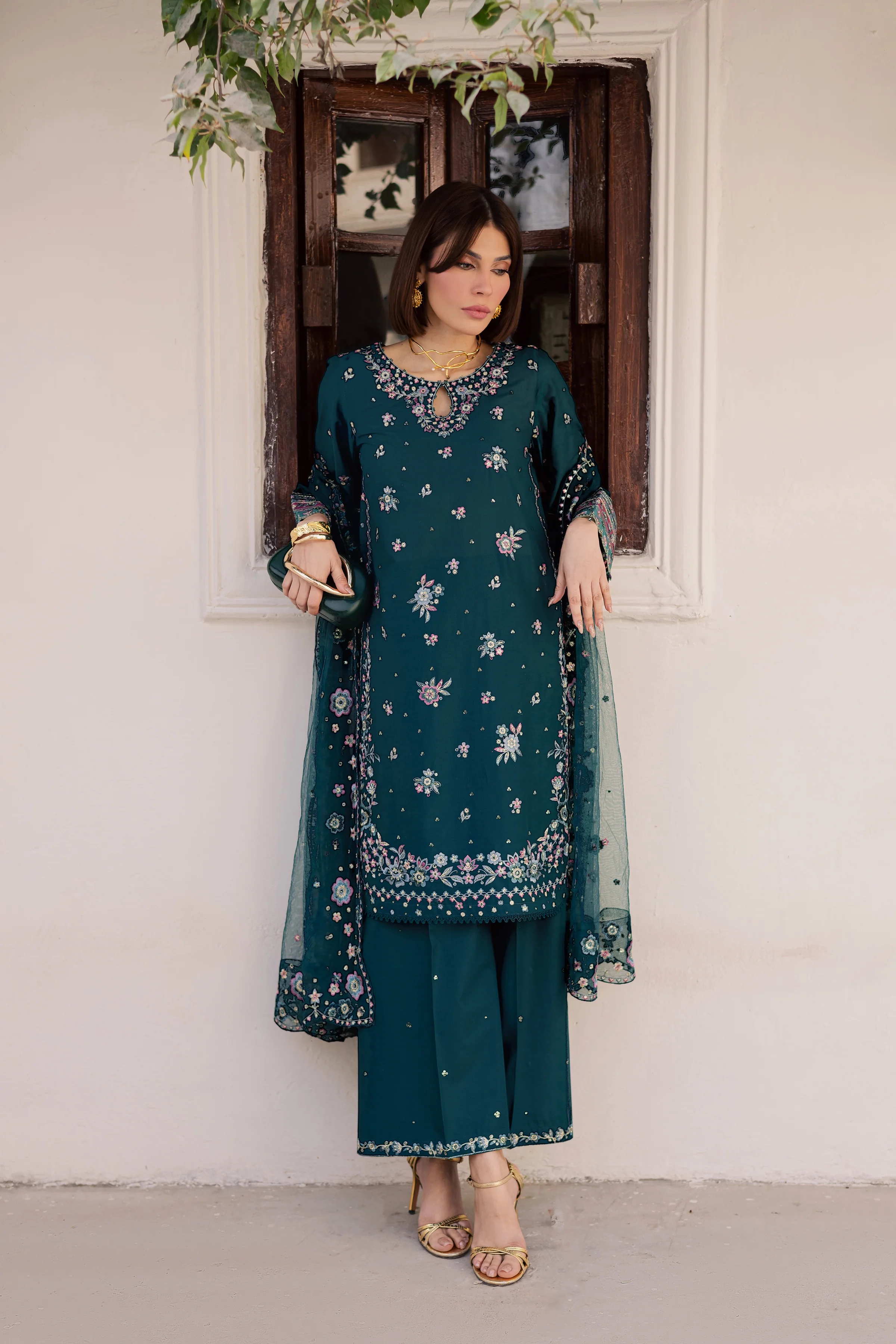 Ivy Bloom 3Pc - Festive Embroidered Lawn - Image 4