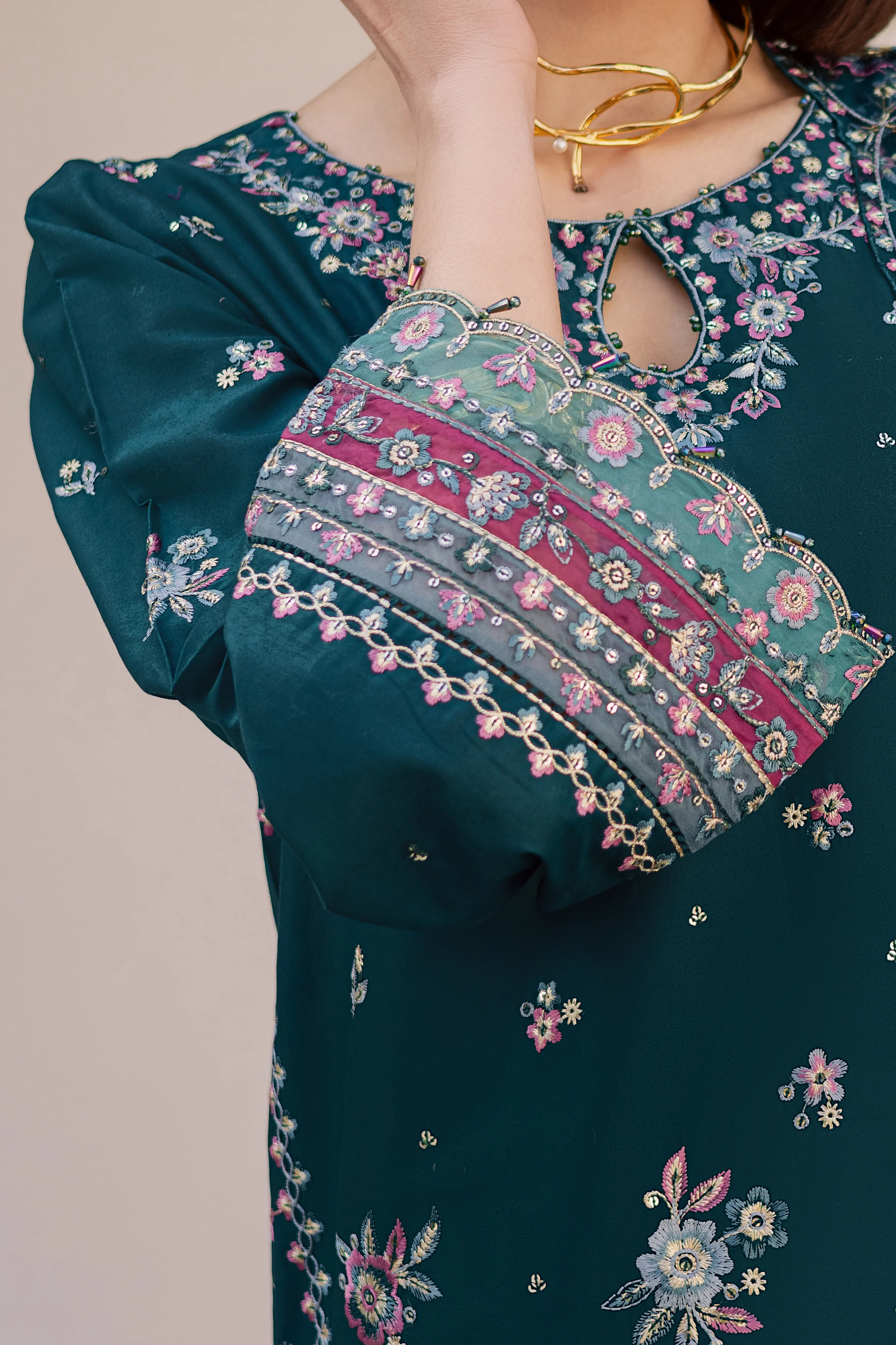 Ivy Bloom 3Pc - Festive Embroidered Lawn - Image 6