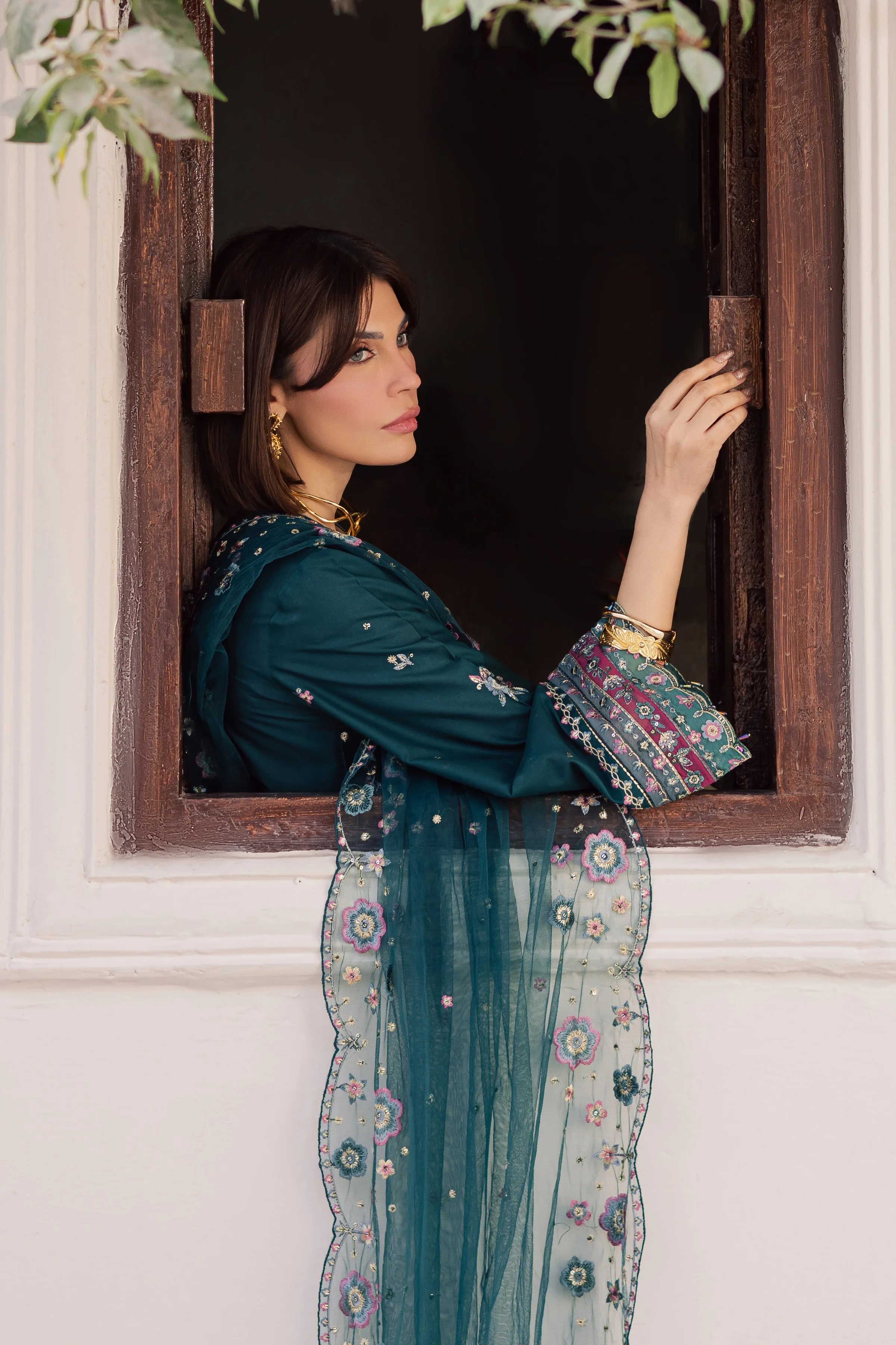 Ivy Bloom 3Pc - Festive Embroidered Lawn - Image 7