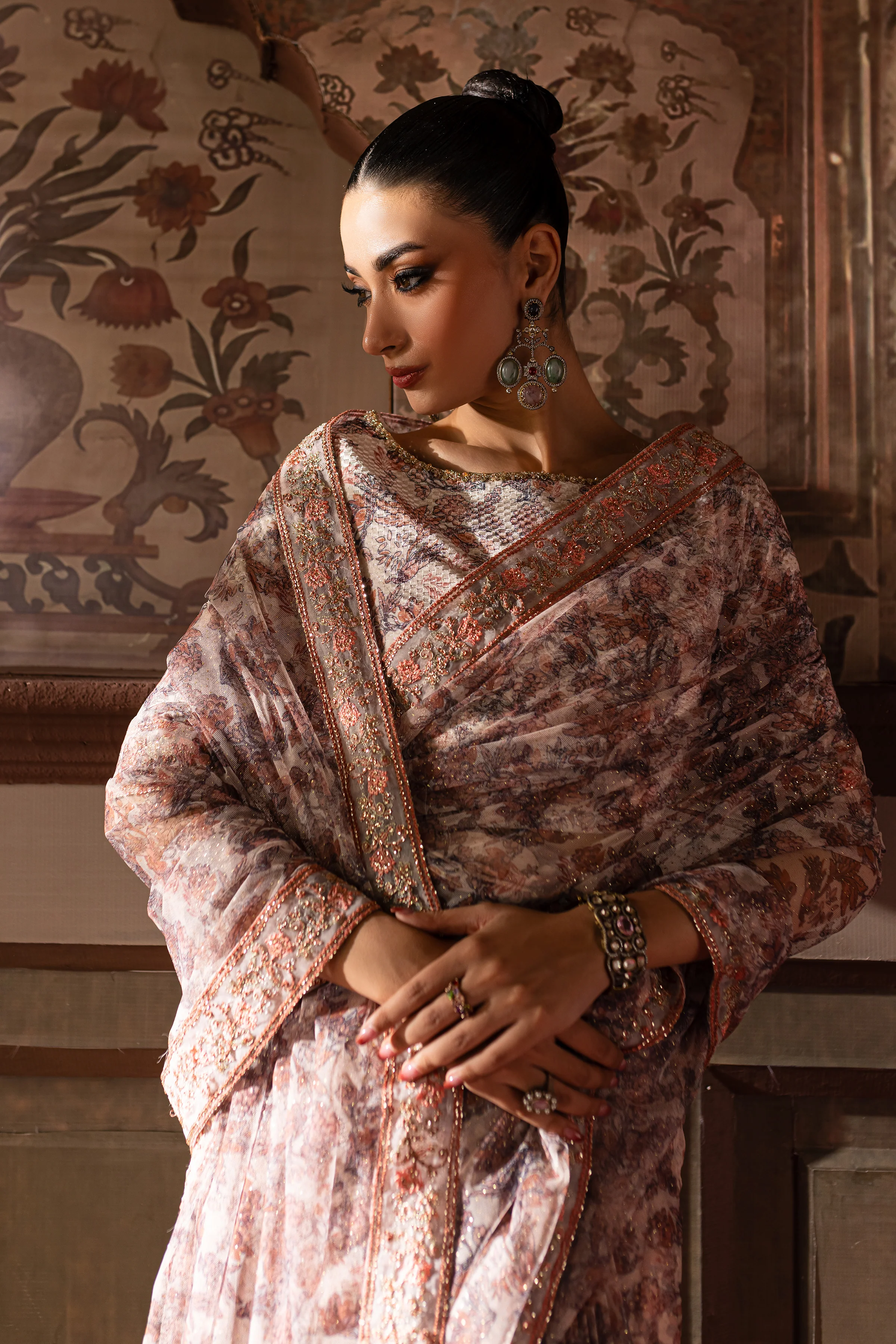 Kashish 3Pc- Embroidered Saree - Image 6