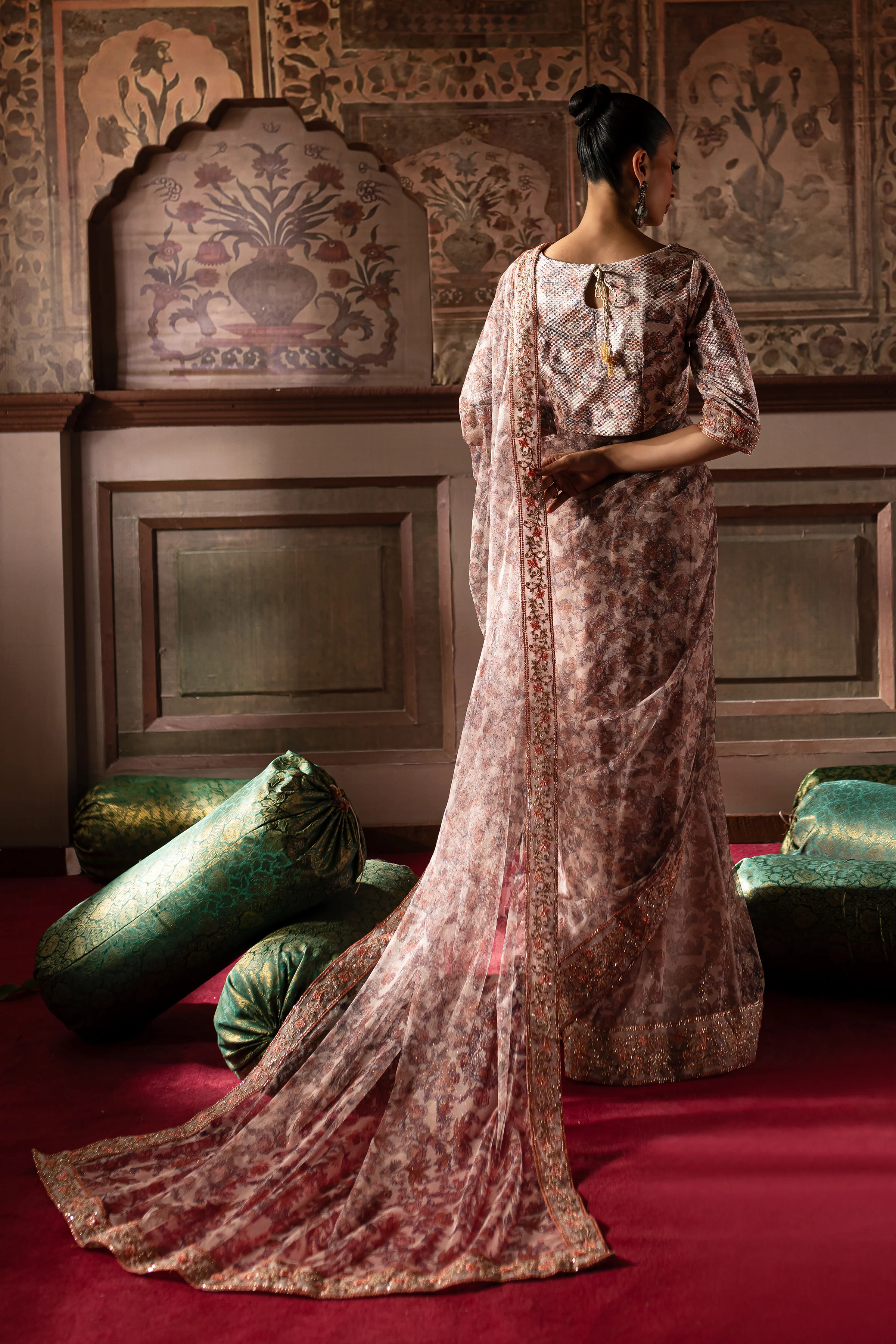 Kashish 3Pc- Embroidered Saree - Image 7