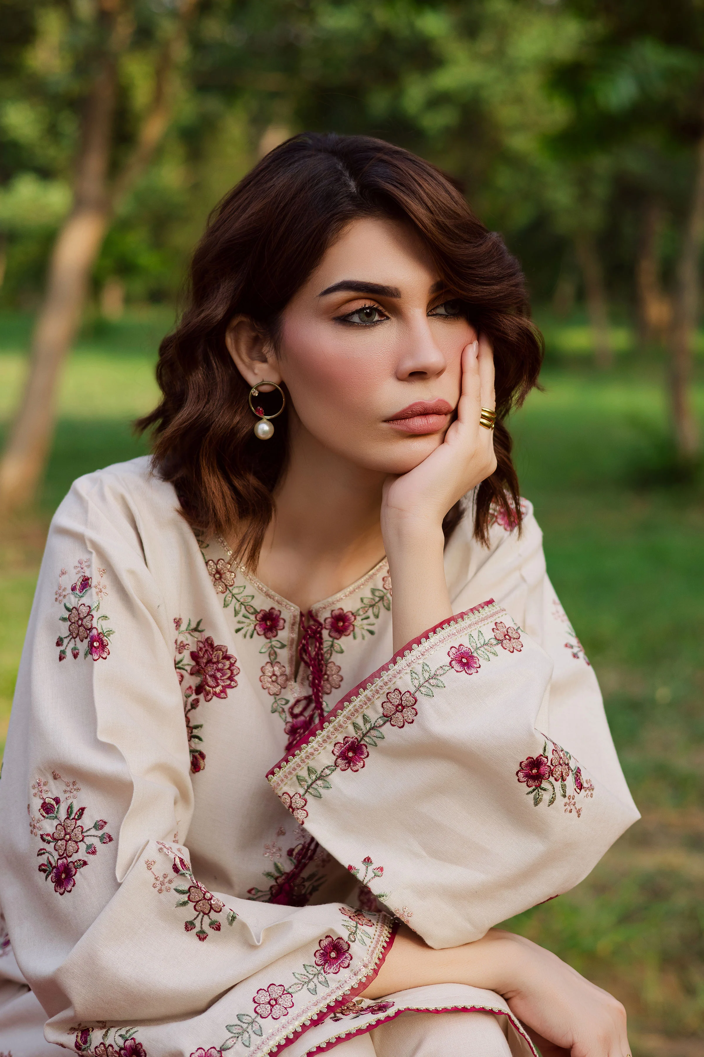 Meer 2Pc - Embroidered Khaddar Dress - Image 6