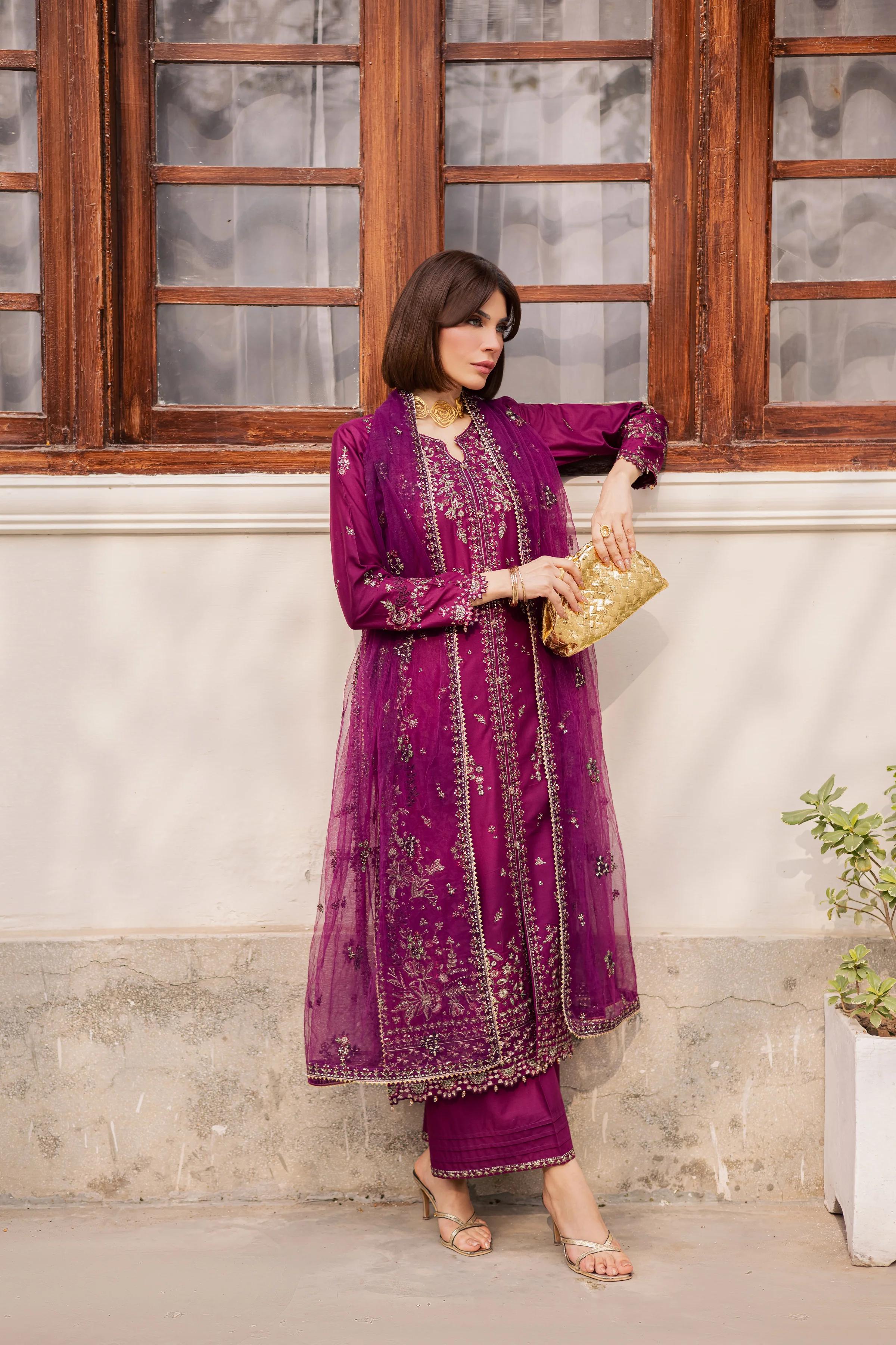Merissa 3Pc - Festive Embroidered Lawn - Image 3