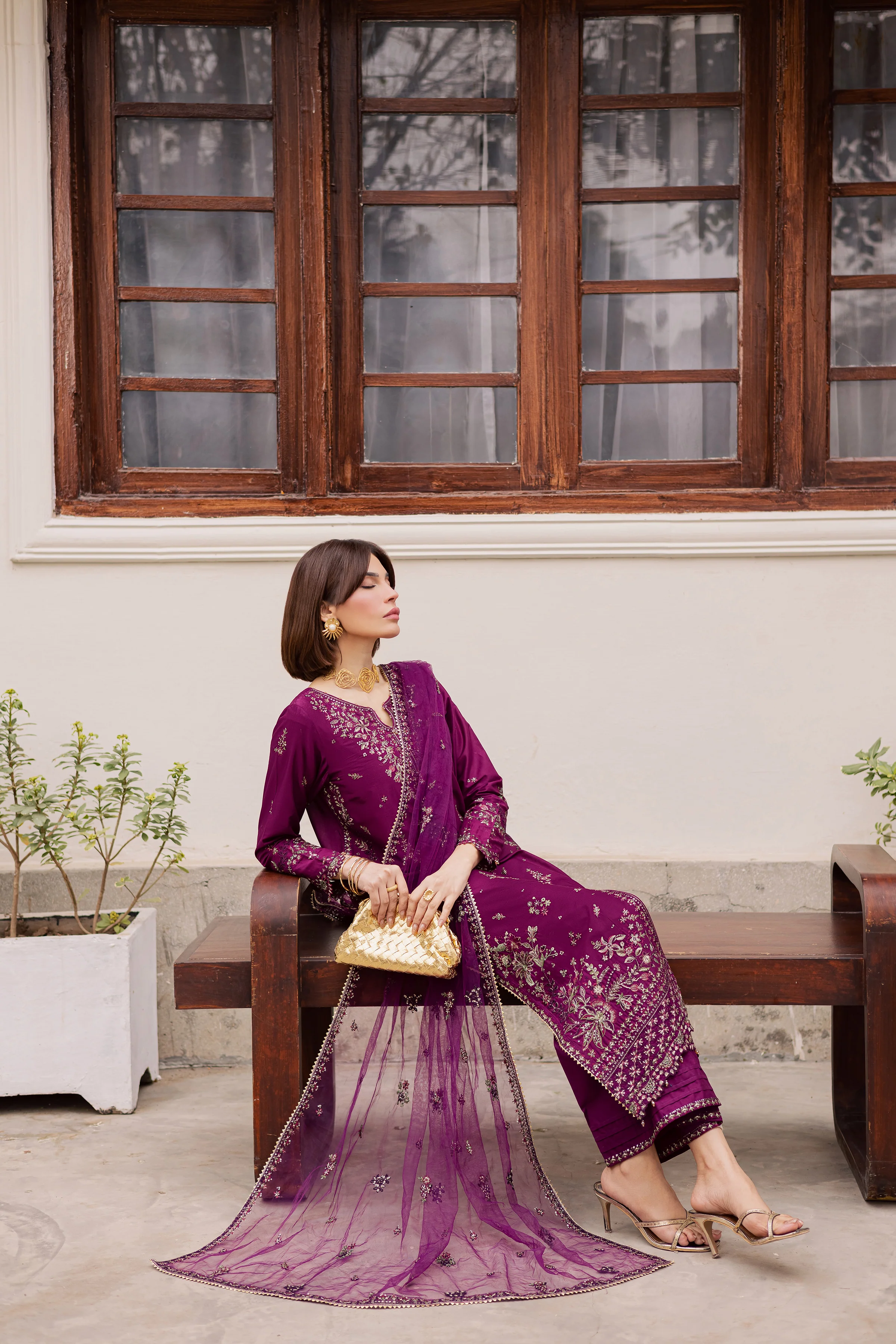 Merissa 3Pc - Festive Embroidered Lawn - Image 4