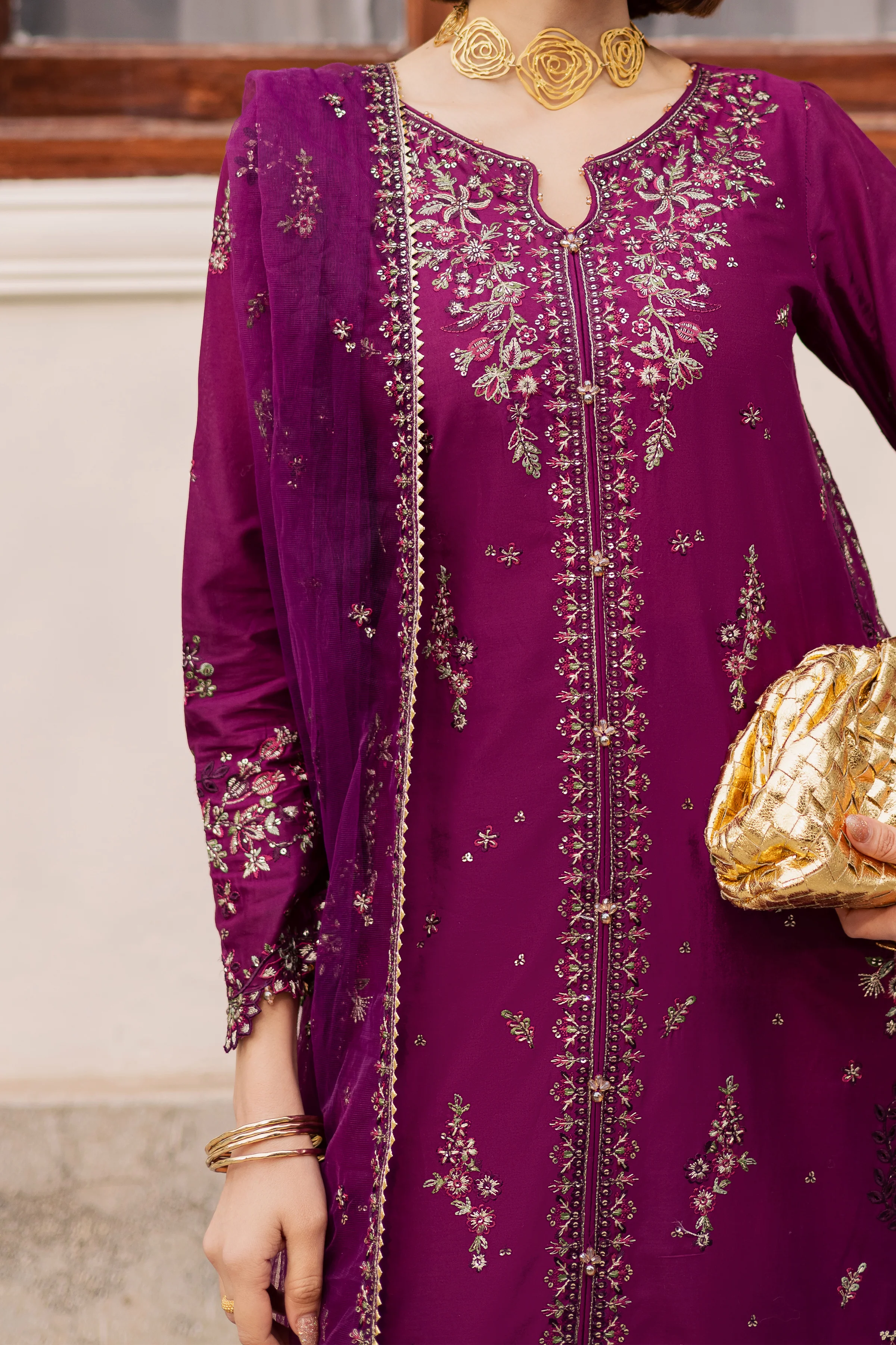 Merissa 3Pc - Festive Embroidered Lawn - Image 6