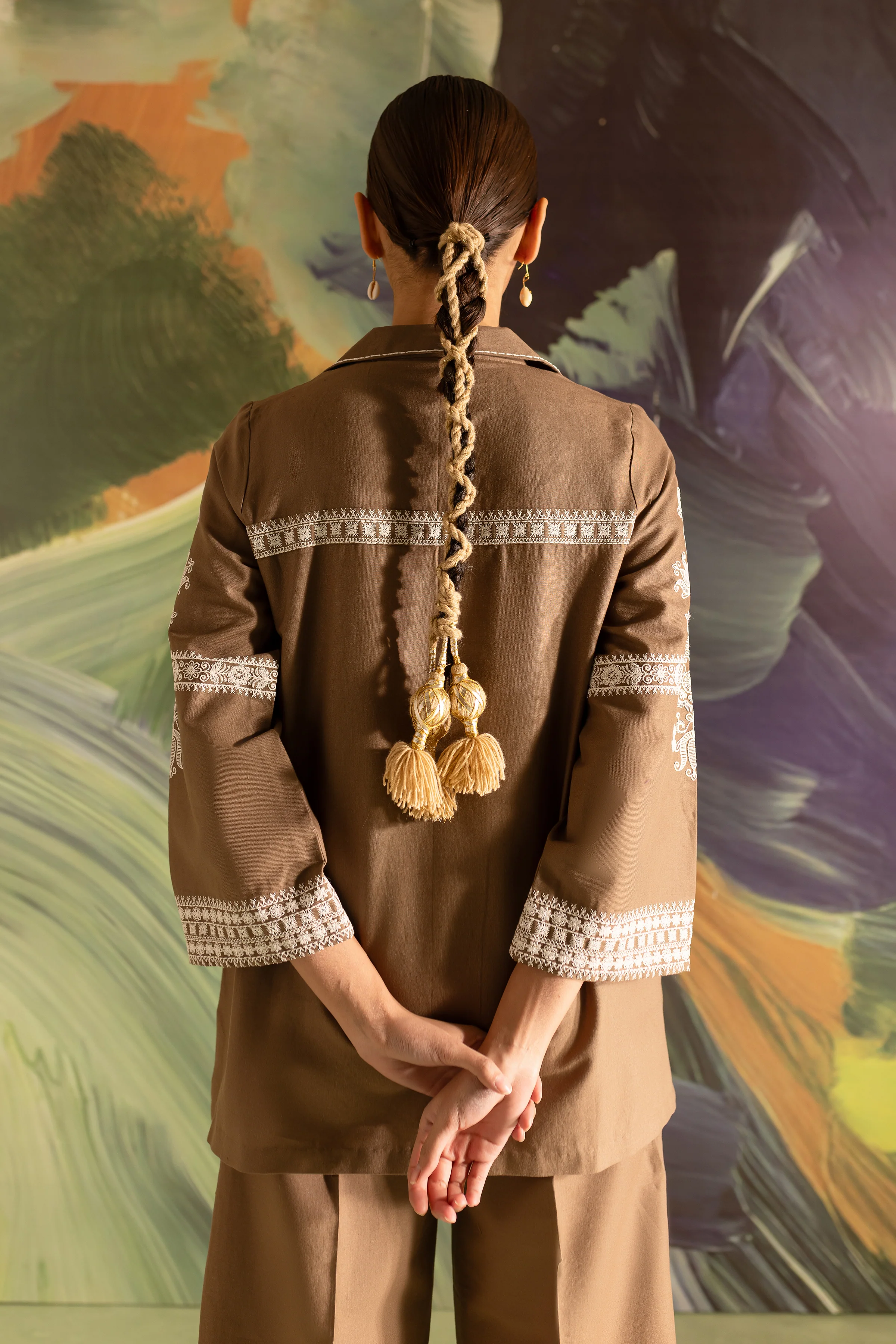 Metro 2Pc - Embroidered Khaddar Dress - Image 6