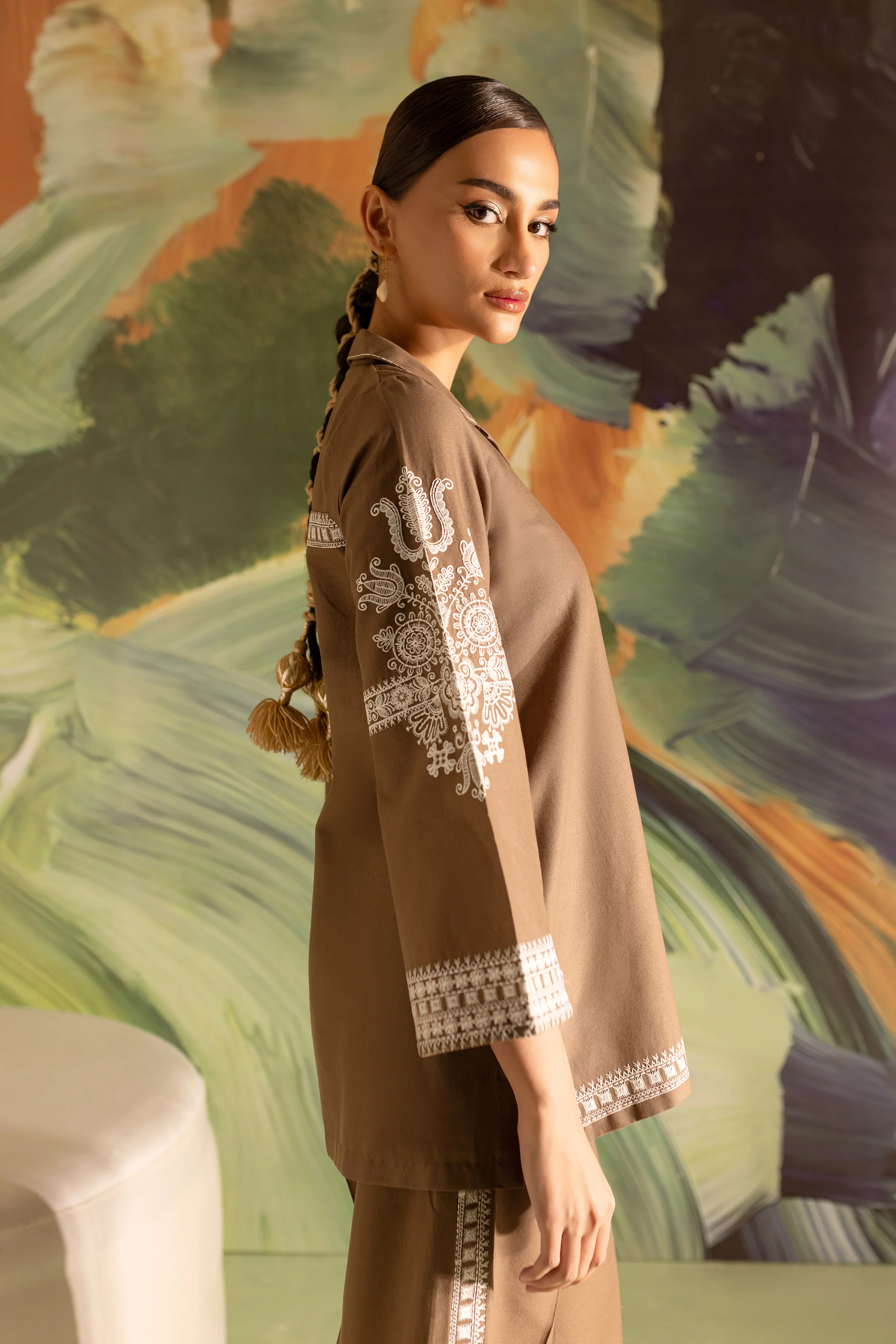 Metro 2Pc - Embroidered Khaddar Dress - Image 7