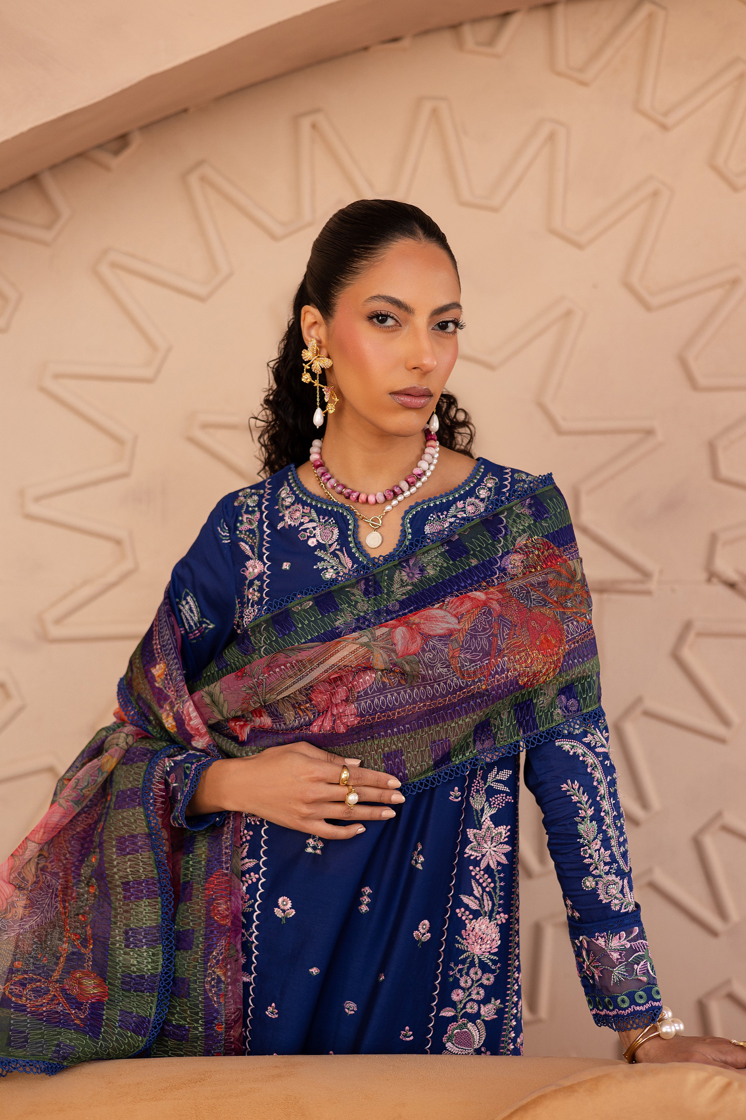 Nawrah 3Pc - Embroidered Luxe Pret - Image 5