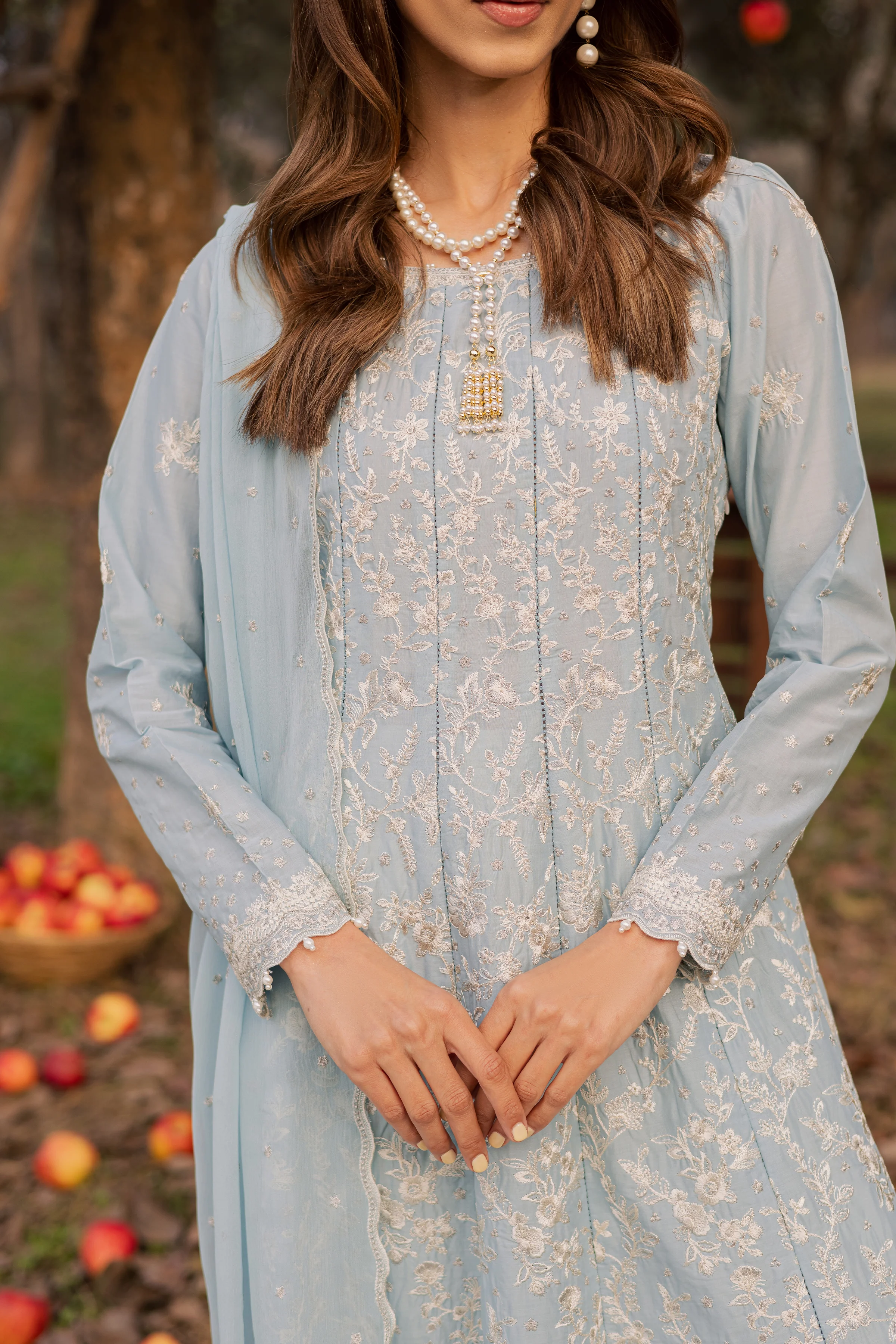 Nur Ray 3Pc - Festive Embroidered Lawn - Image 7