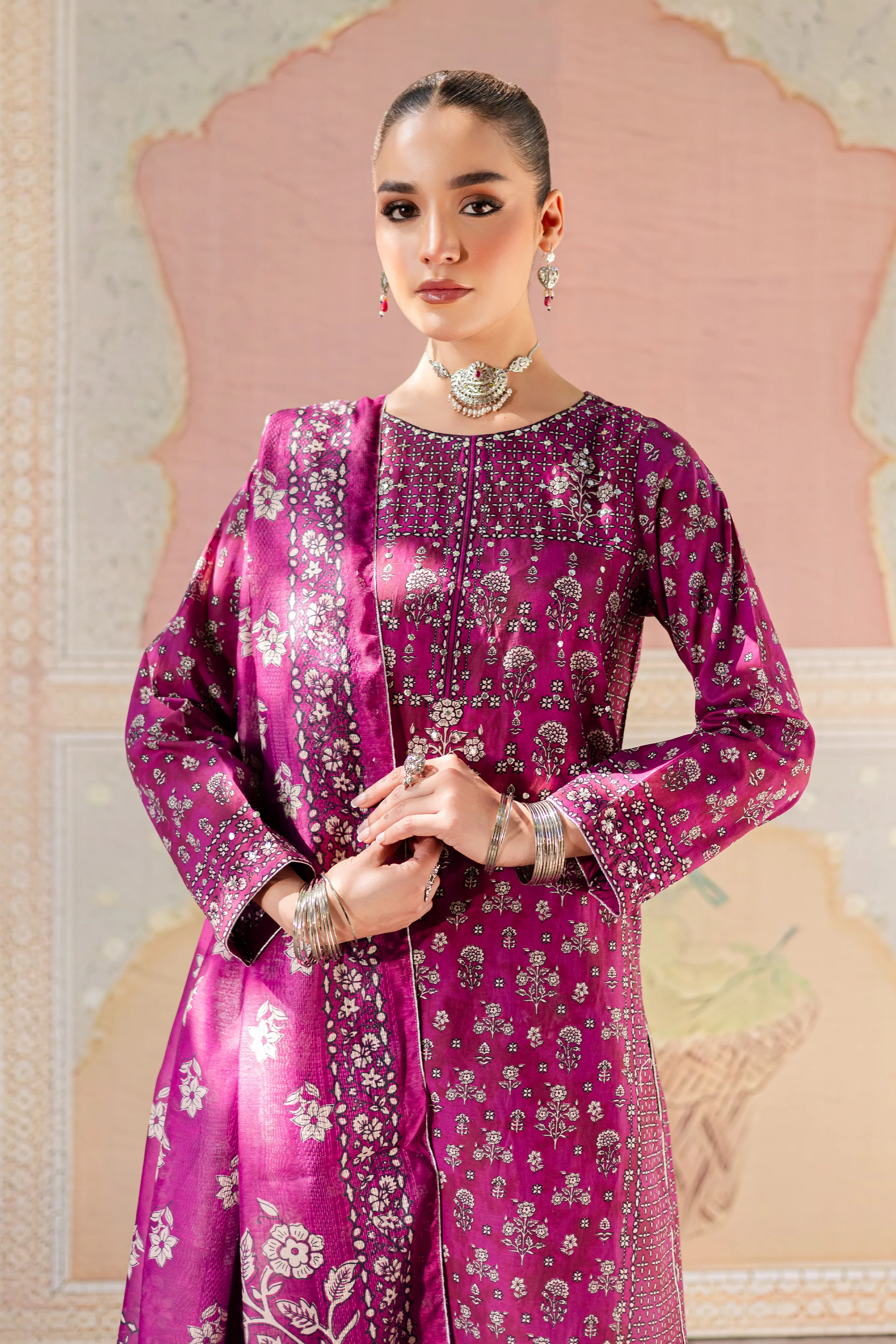 Pink Arsh 3Pc - Printed Lawn Dress - Image 3