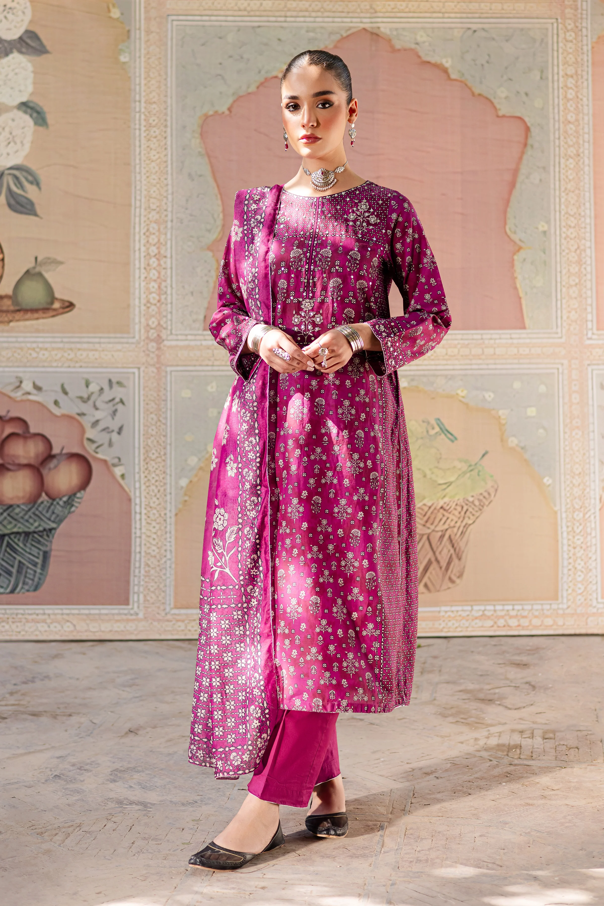 Pink Arsh 3Pc - Printed Lawn Dress - Image 4