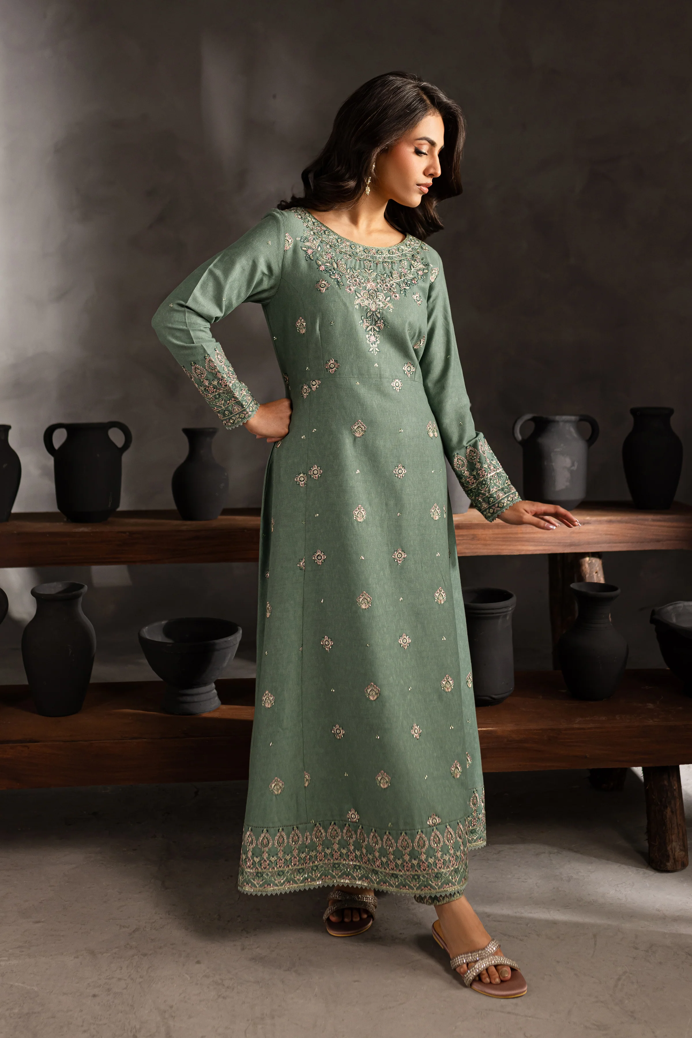 Robin 2Pc - Embroidered Karandi dress - Image 5