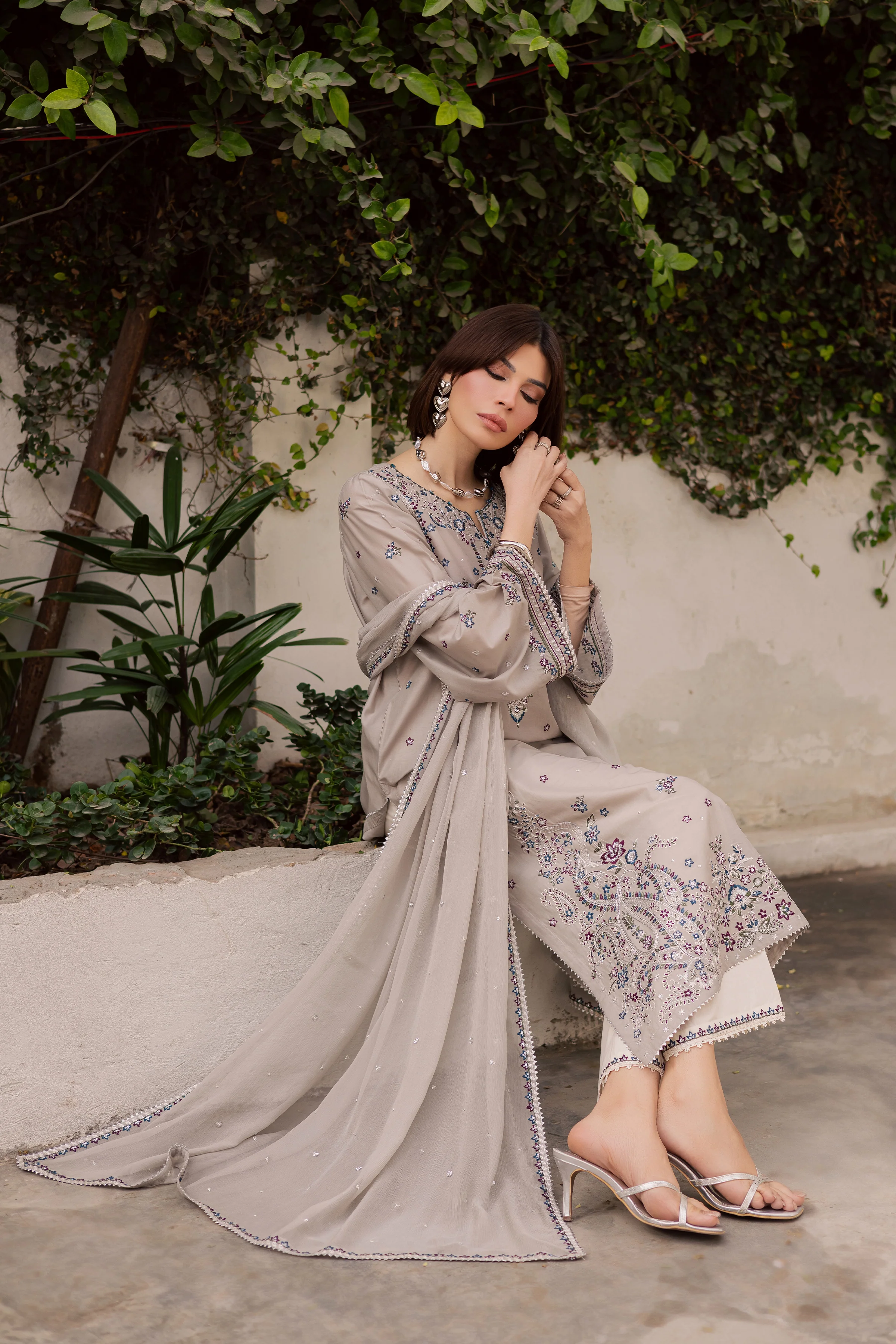 Silversun 3Pc - Festive Embroidered Lawn - Image 5