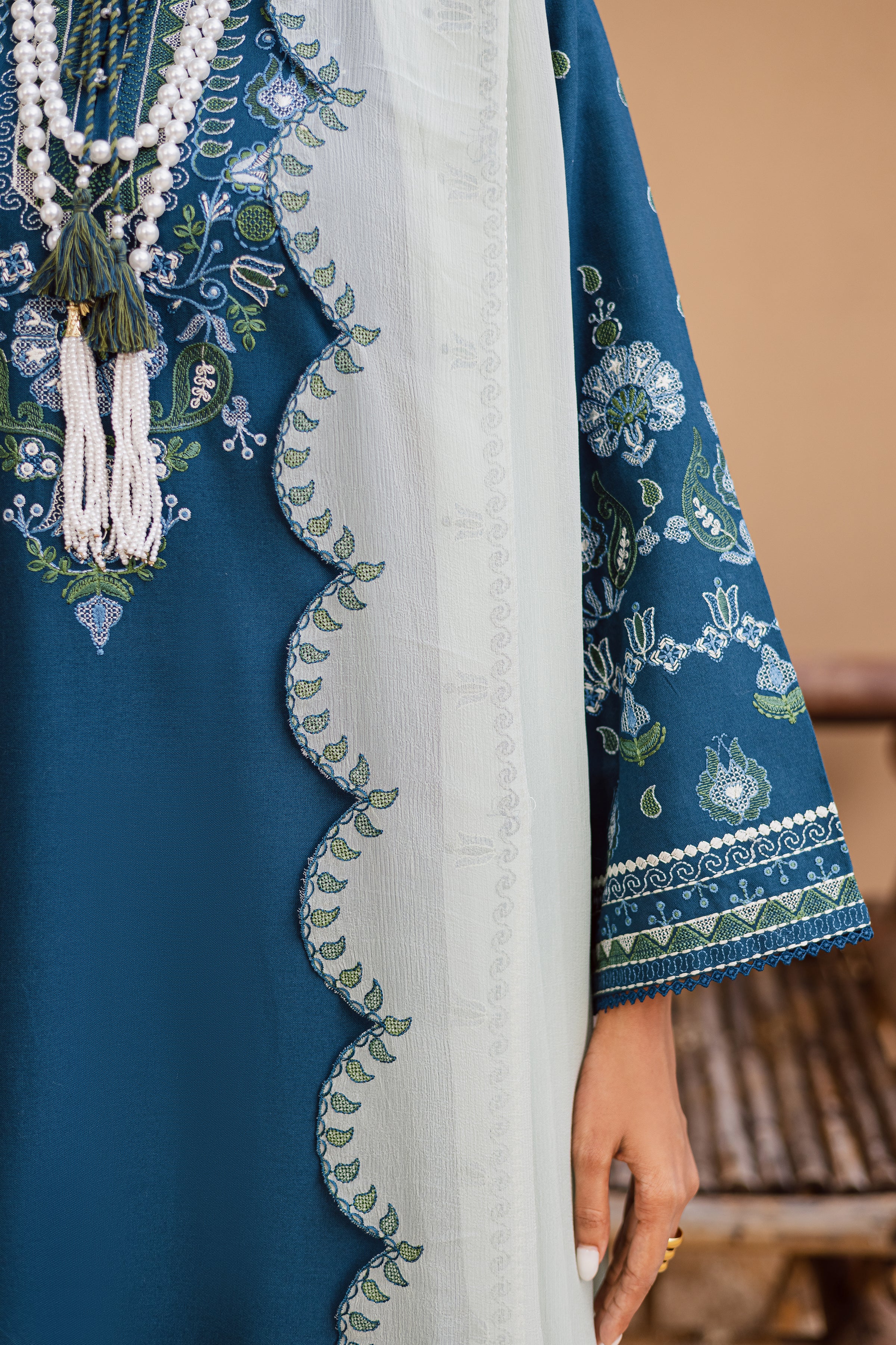 Stillwater Ridge 3Pc - Embroidered Khaddar Dress - Image 8