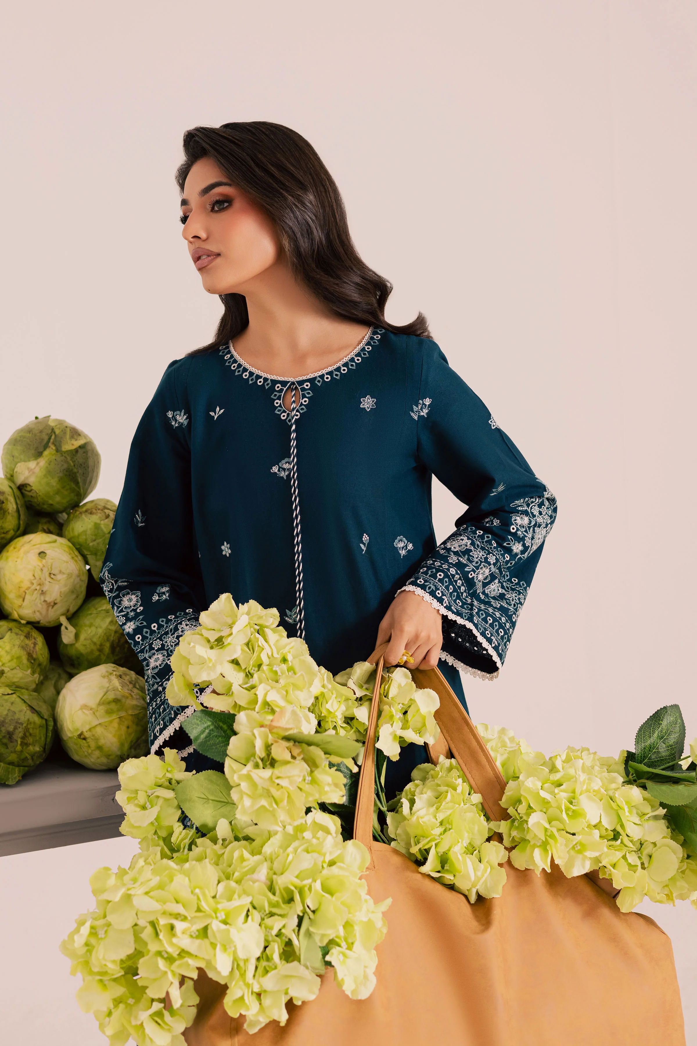 Twilight Sea 2Pc - Embroidered Khaddar Dress - Image 5